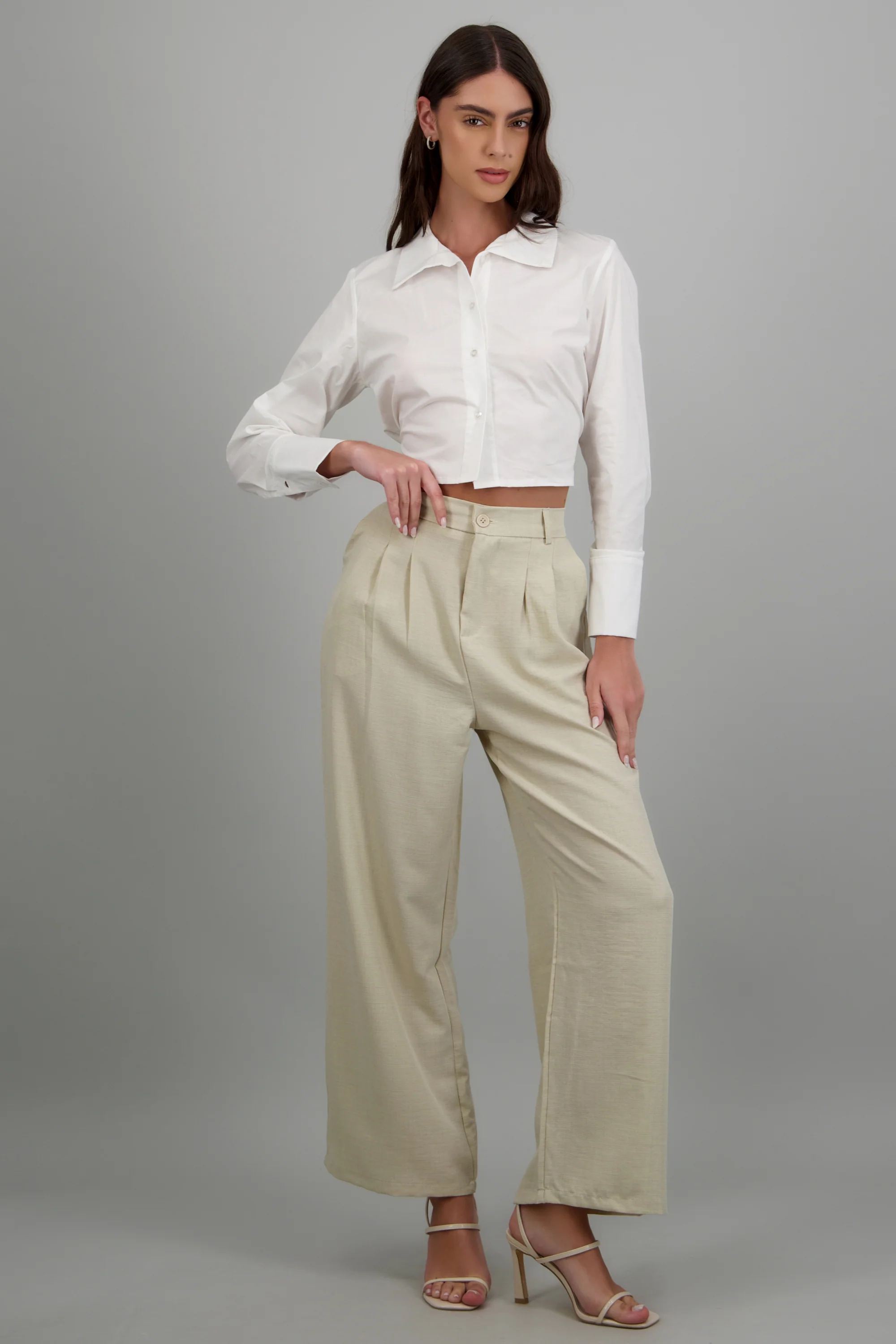 Pantalones ligeros con pinzas mezcla lino - Image 3
