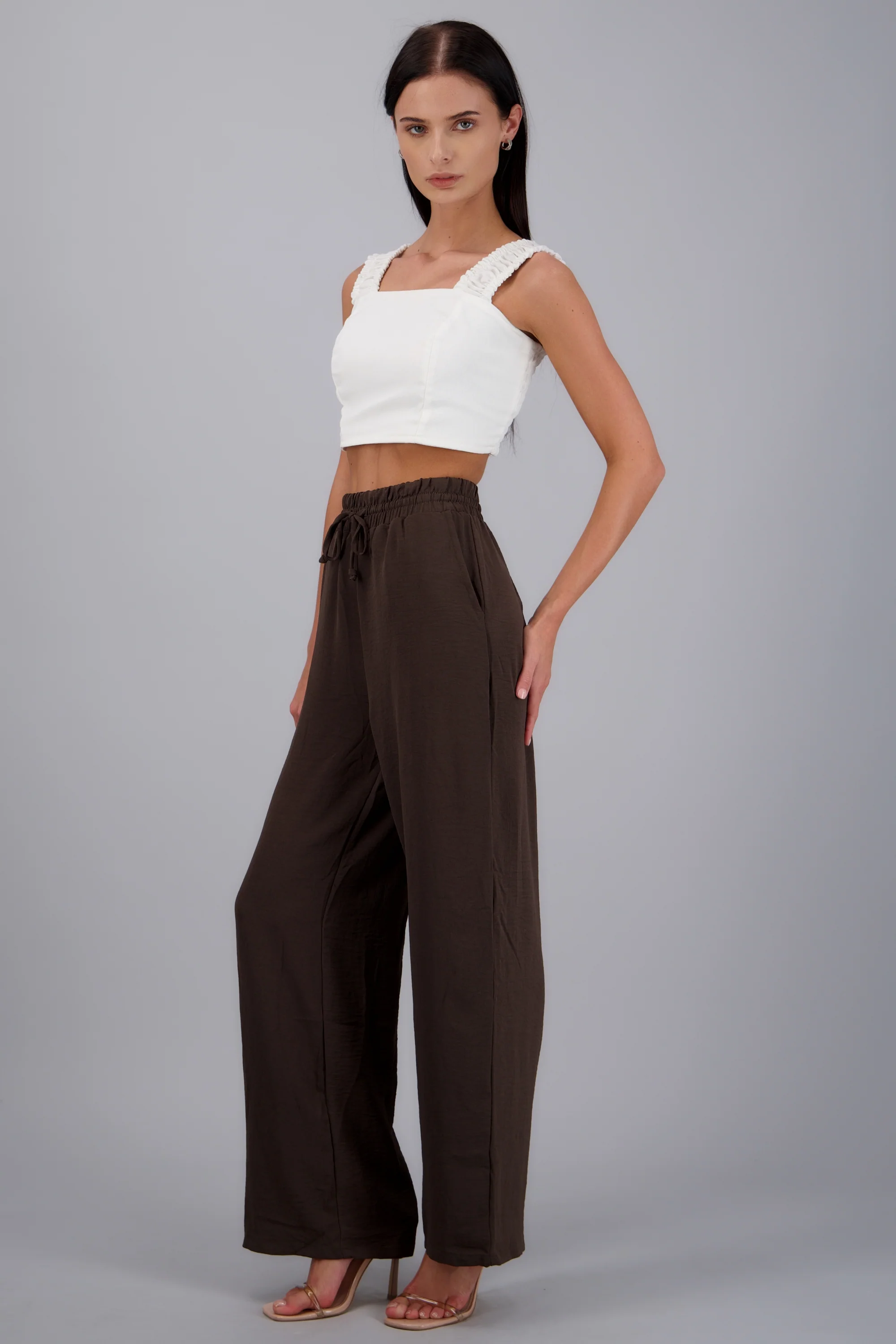 Pantalones lisos con jareta - Image 3