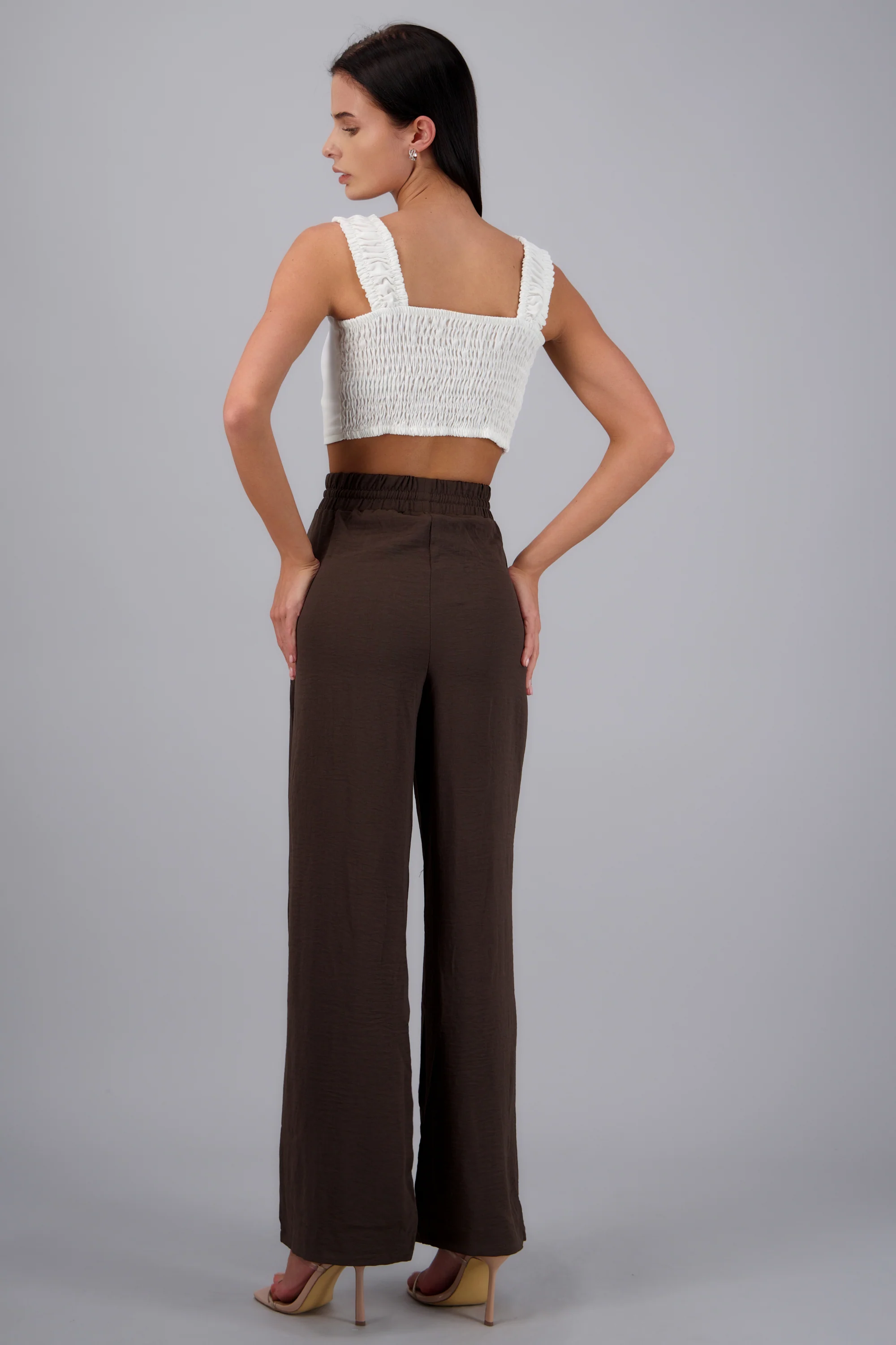 Pantalones lisos con jareta - Image 4