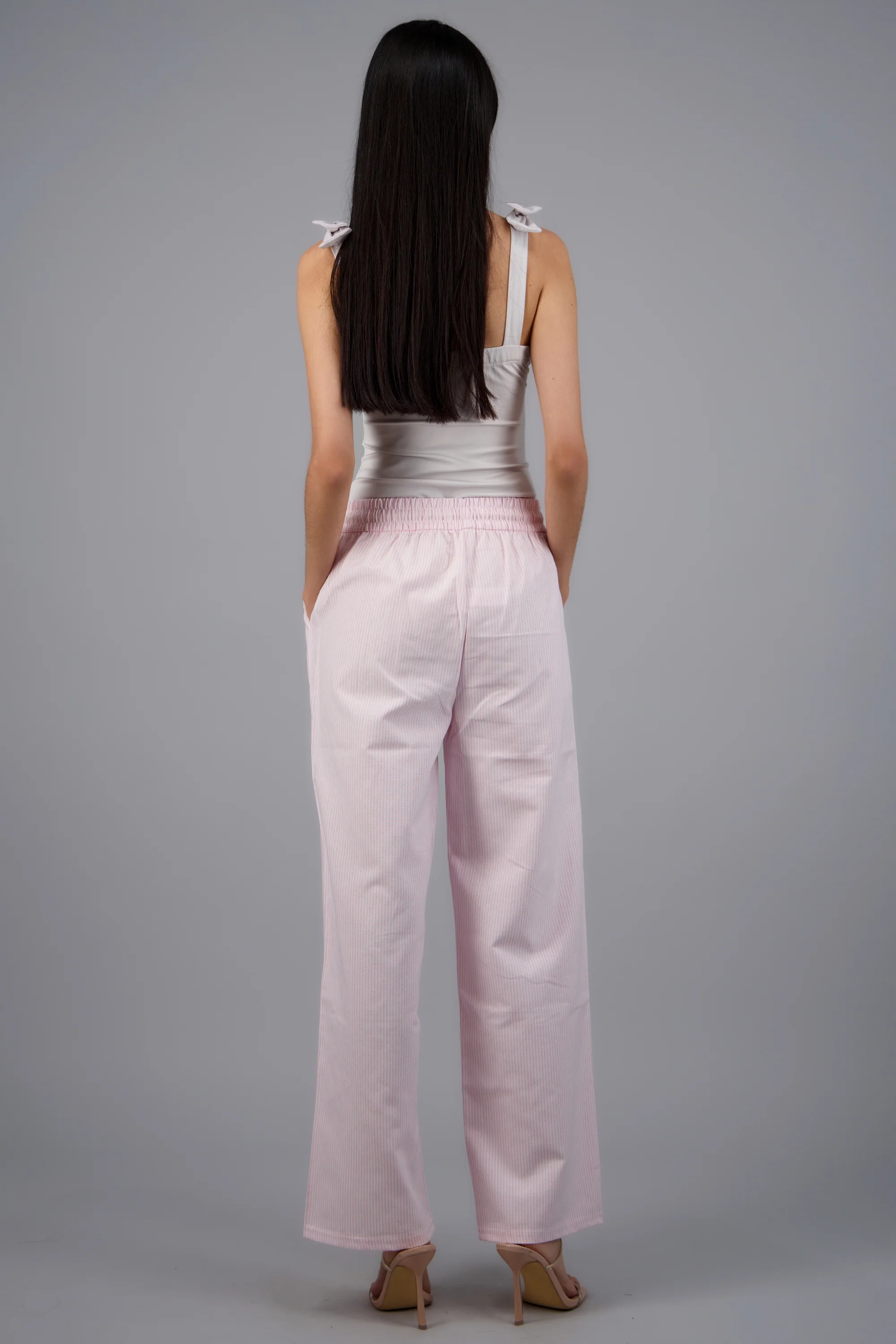 Pantalones tipo lino rayas - Image 4