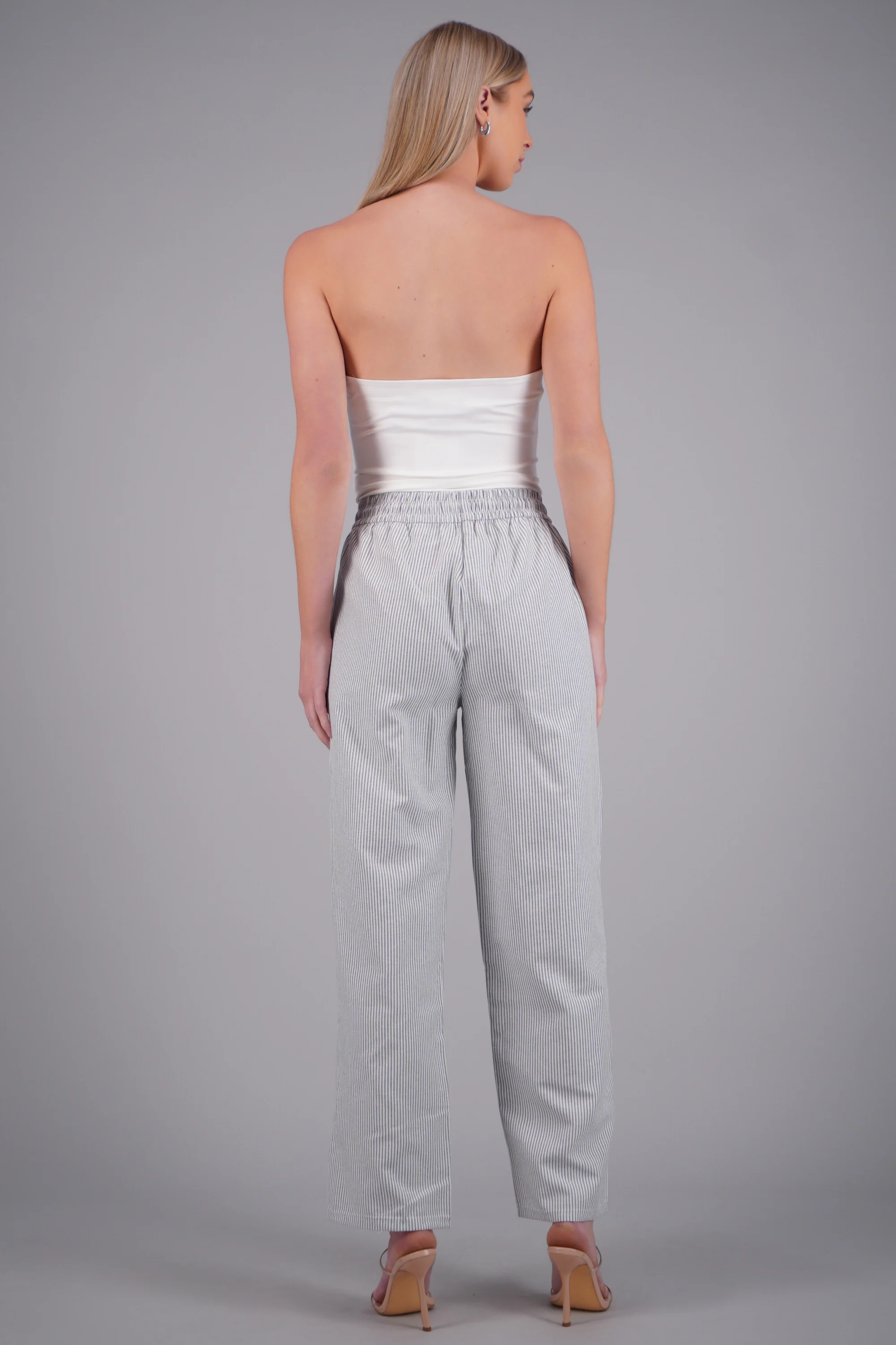 Pantalones tipo lino rayas - Image 4