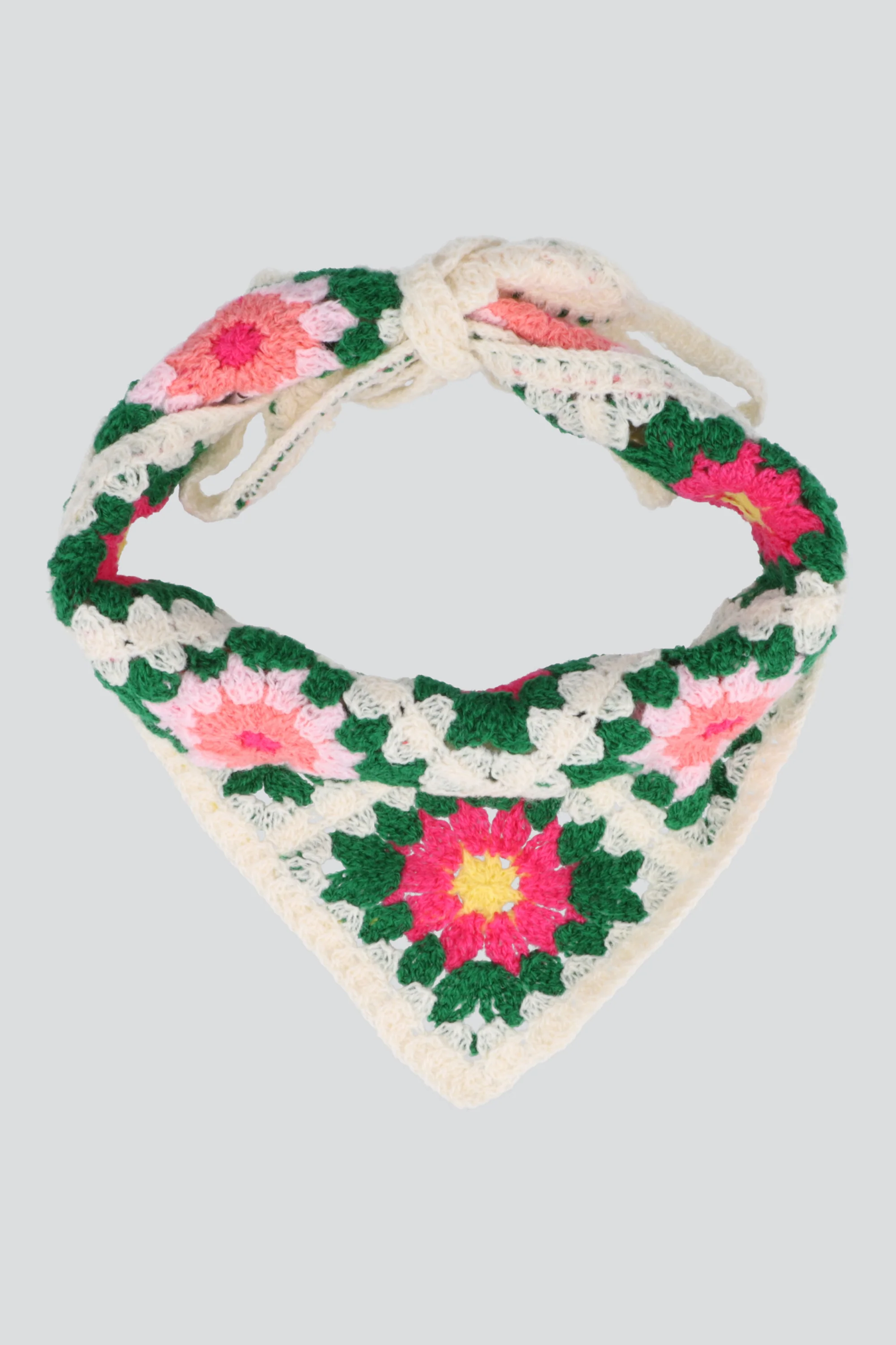 Pañuelo triangulo crochet flores - Image 3