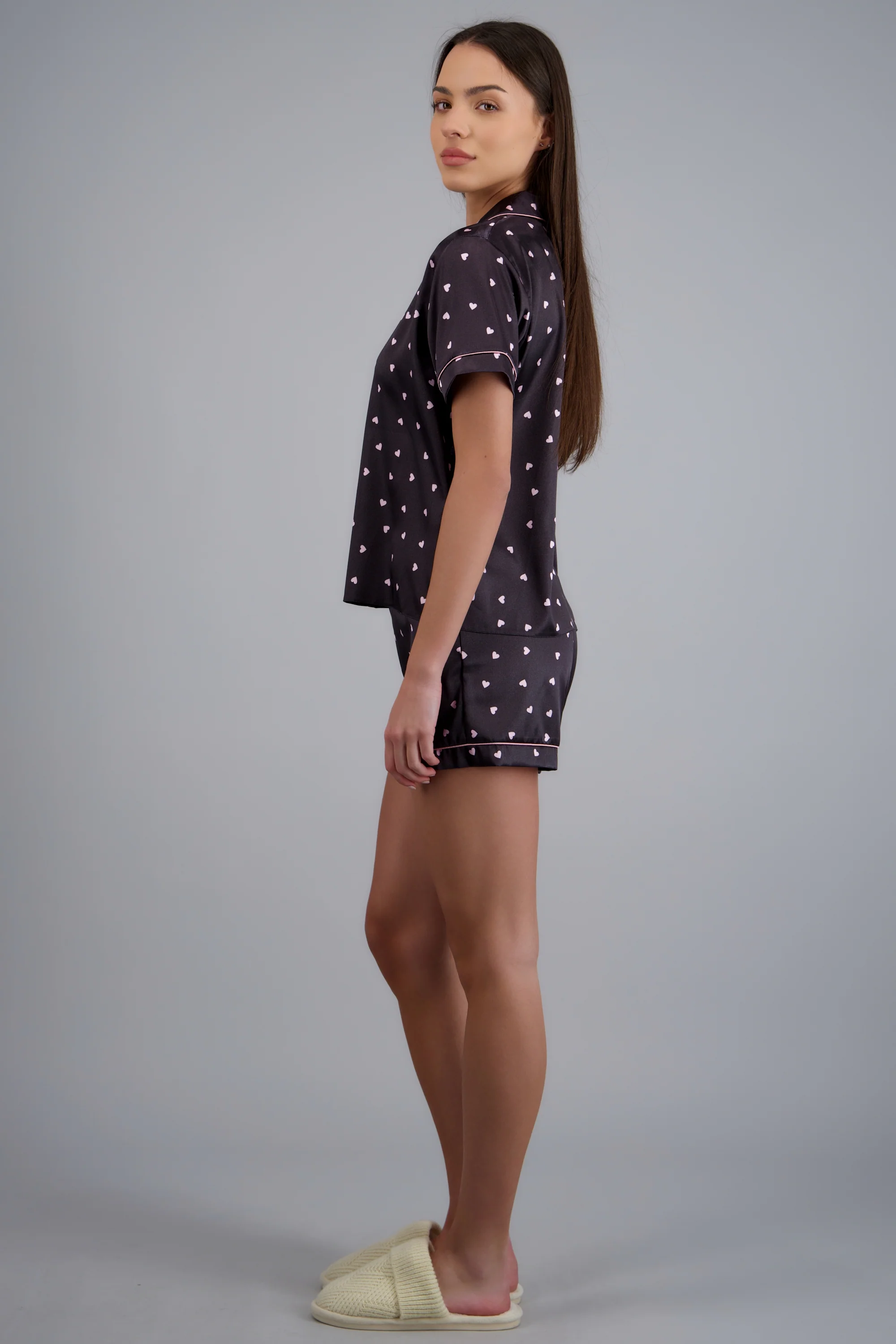 Pijama camisera short corazones - Image 2
