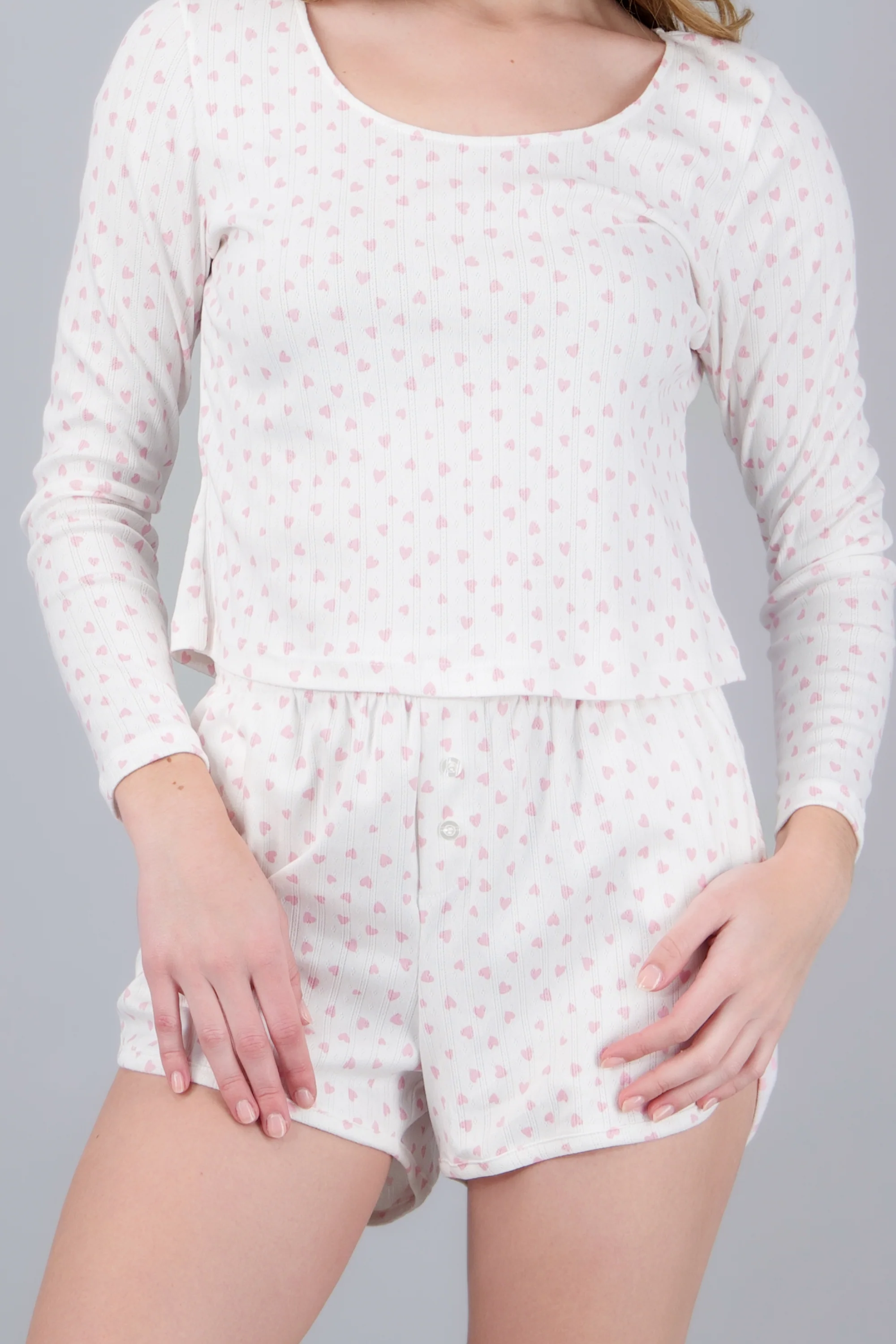 Pijama pointelle corazones short - Image 5