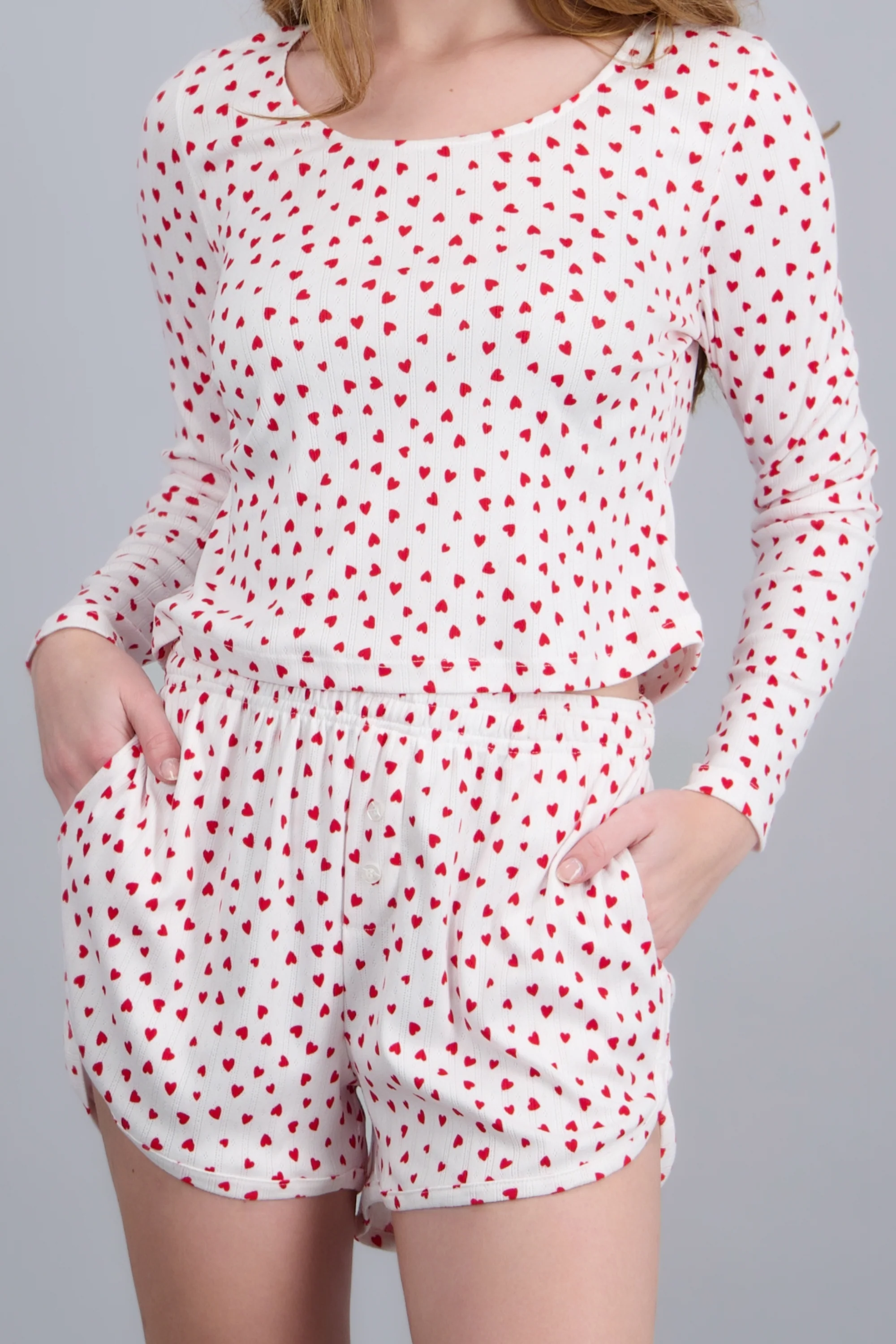 Pijama pointelle corazones short - Image 5