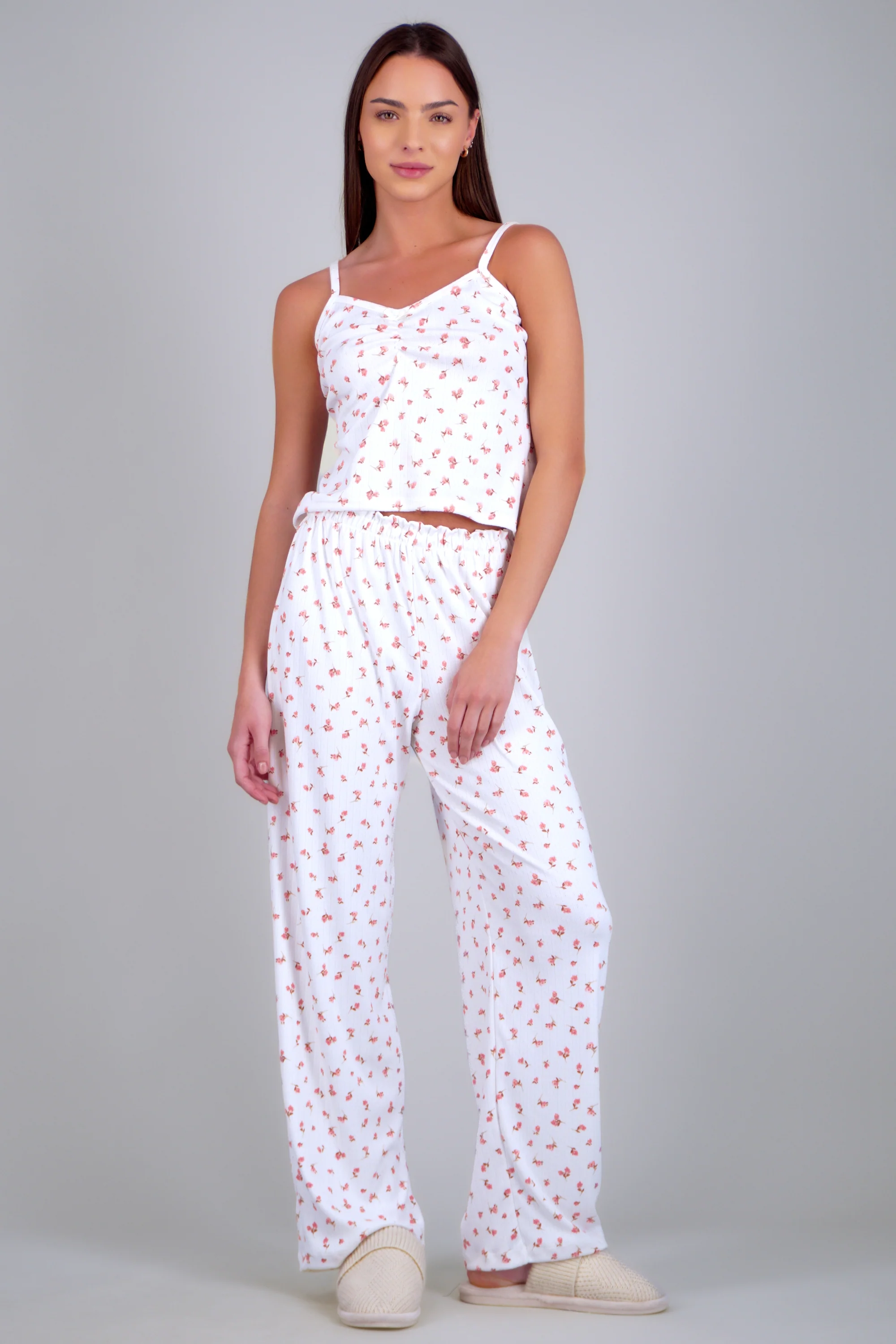 Pijama tank top y pantalón estampado flores - Image 2