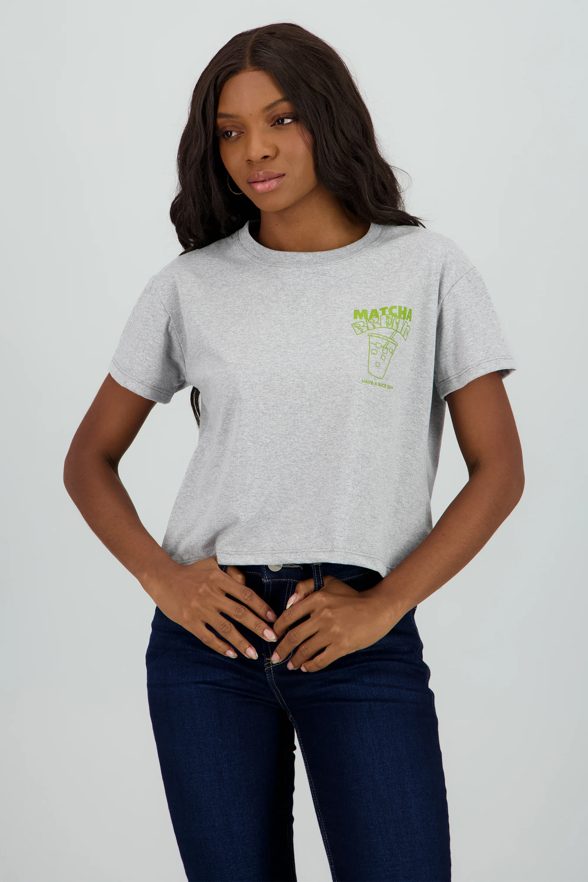 Playera boxy estampado matcha - Image 2