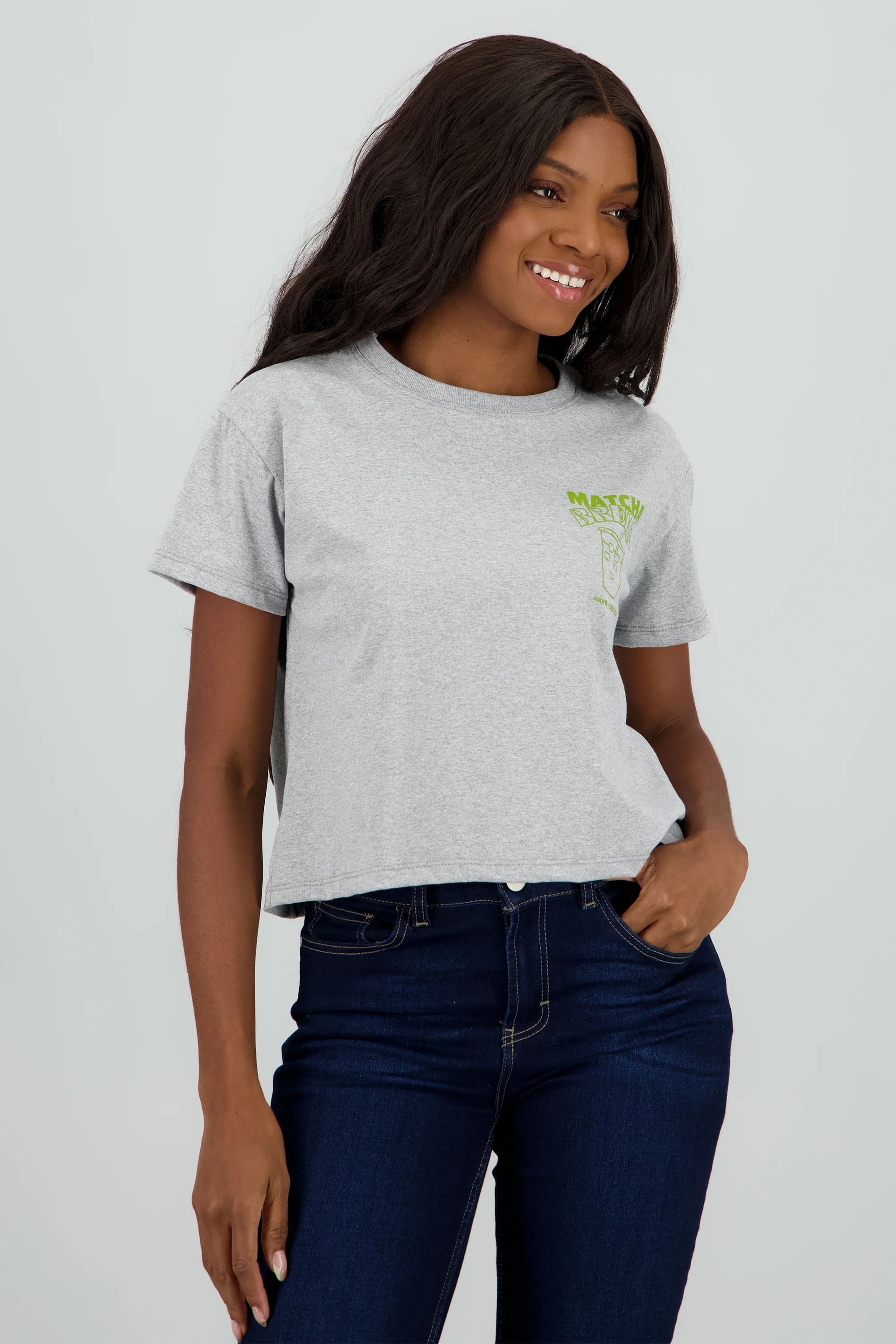Playera boxy estampado matcha - Image 3
