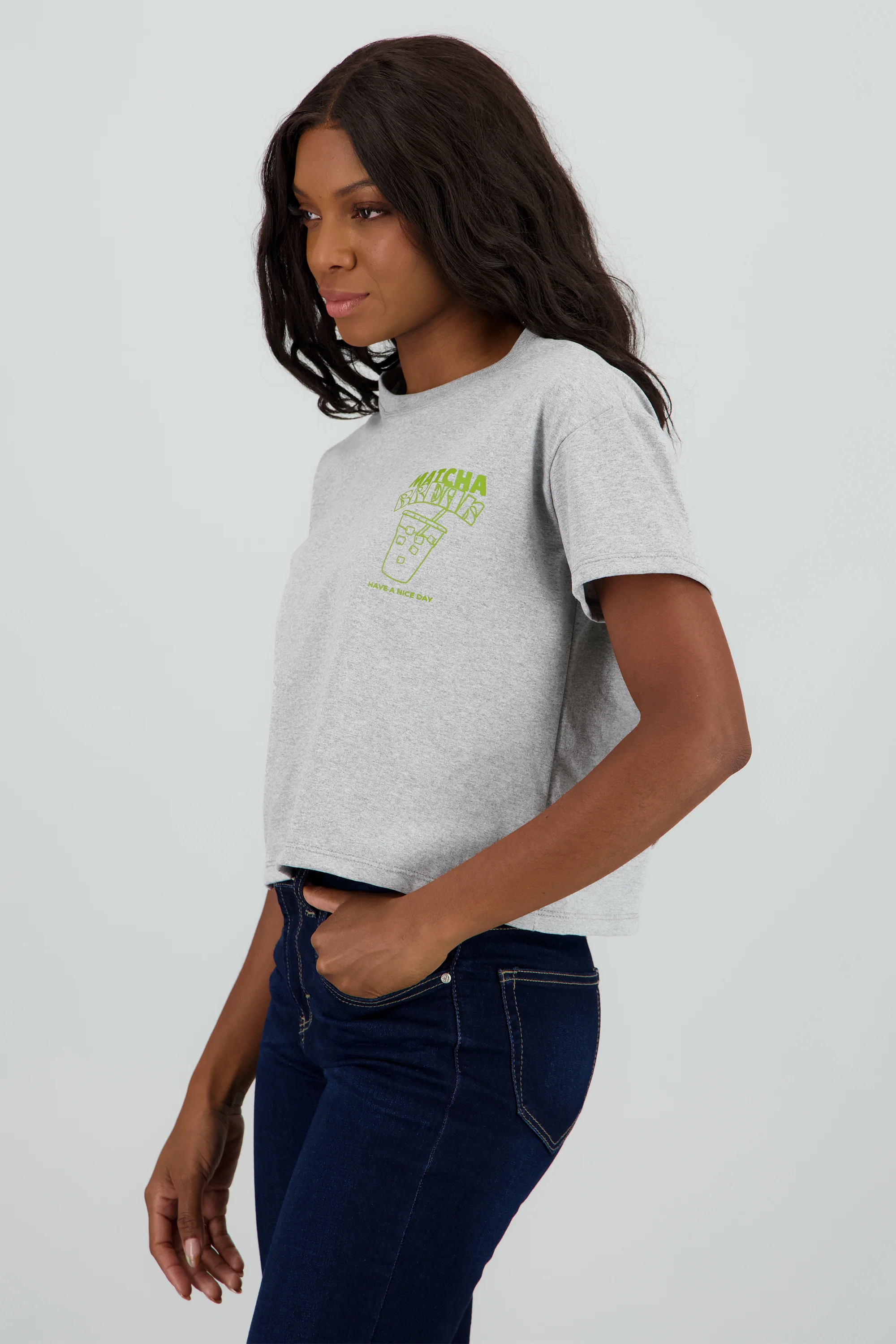 Playera boxy estampado matcha - Image 4