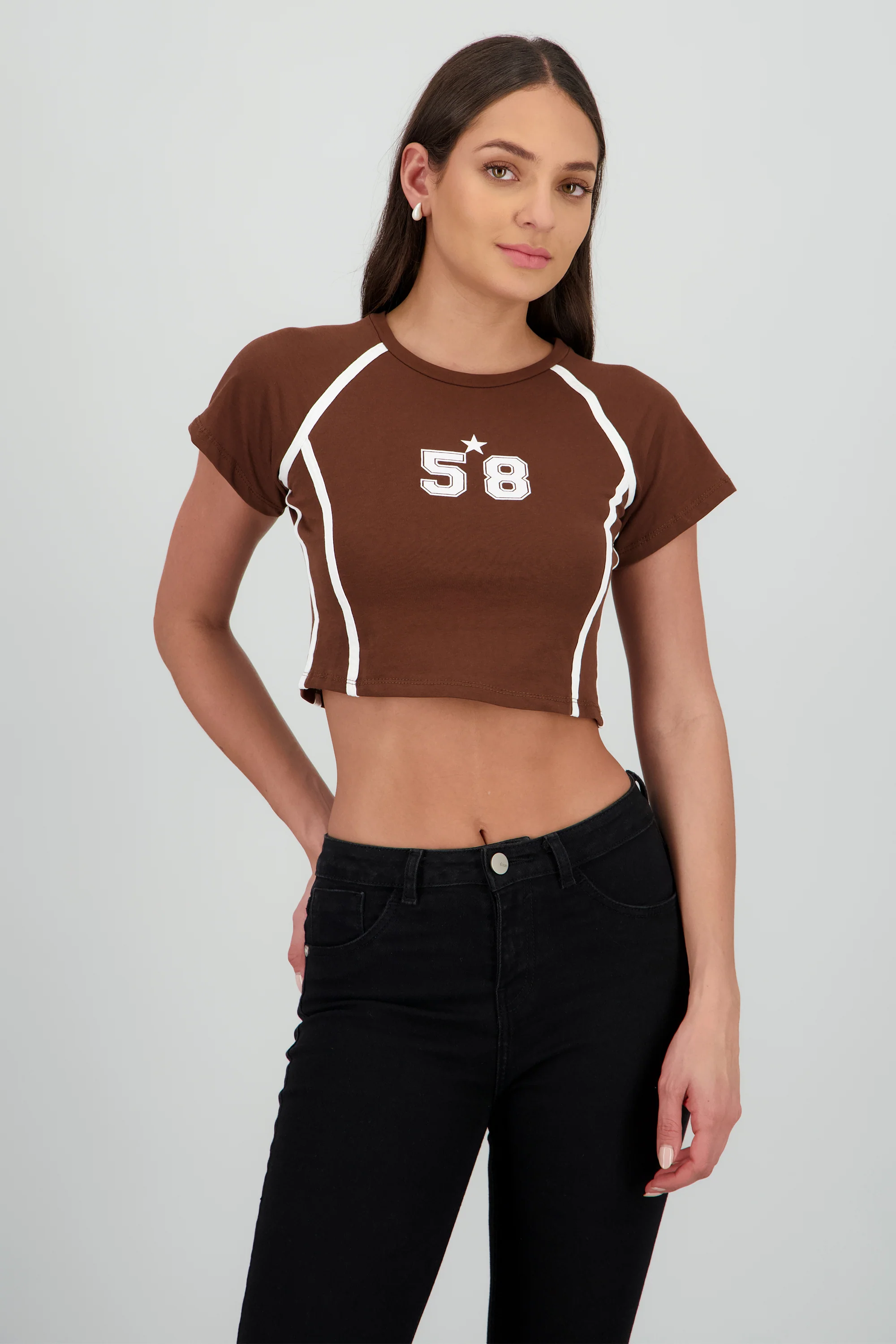 Playera contraste estampado