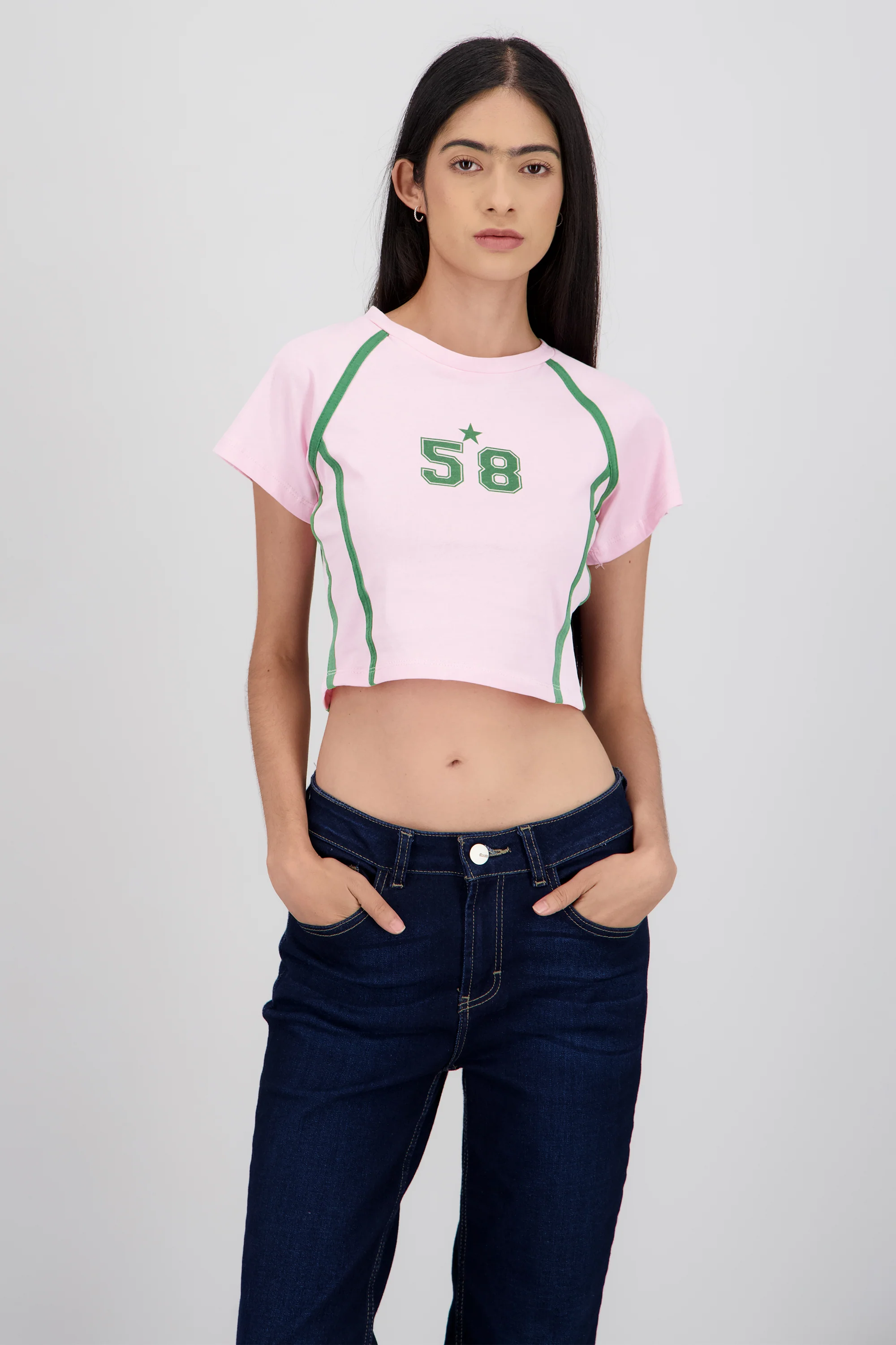 Playera contraste estampado