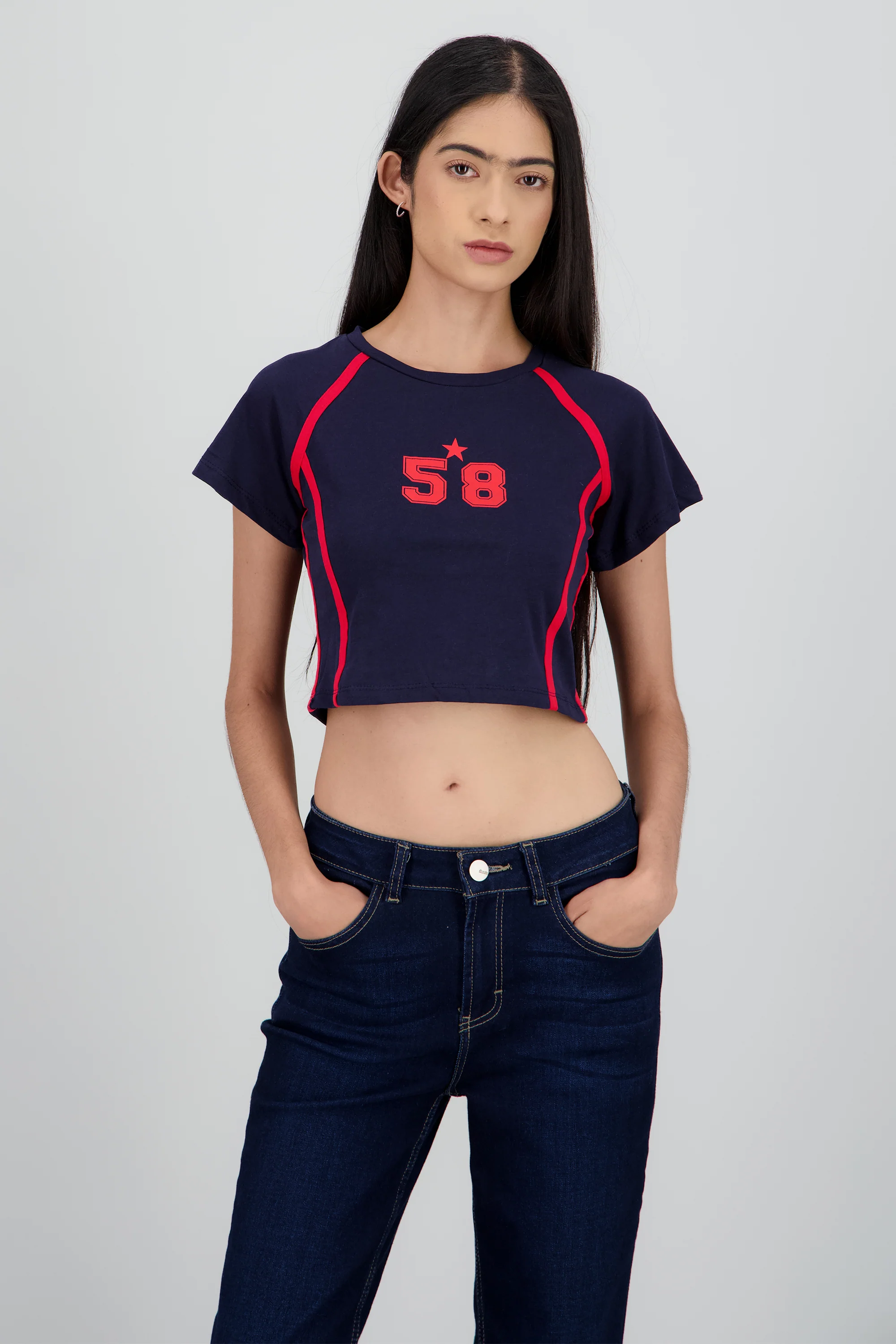 Playera contraste estampado