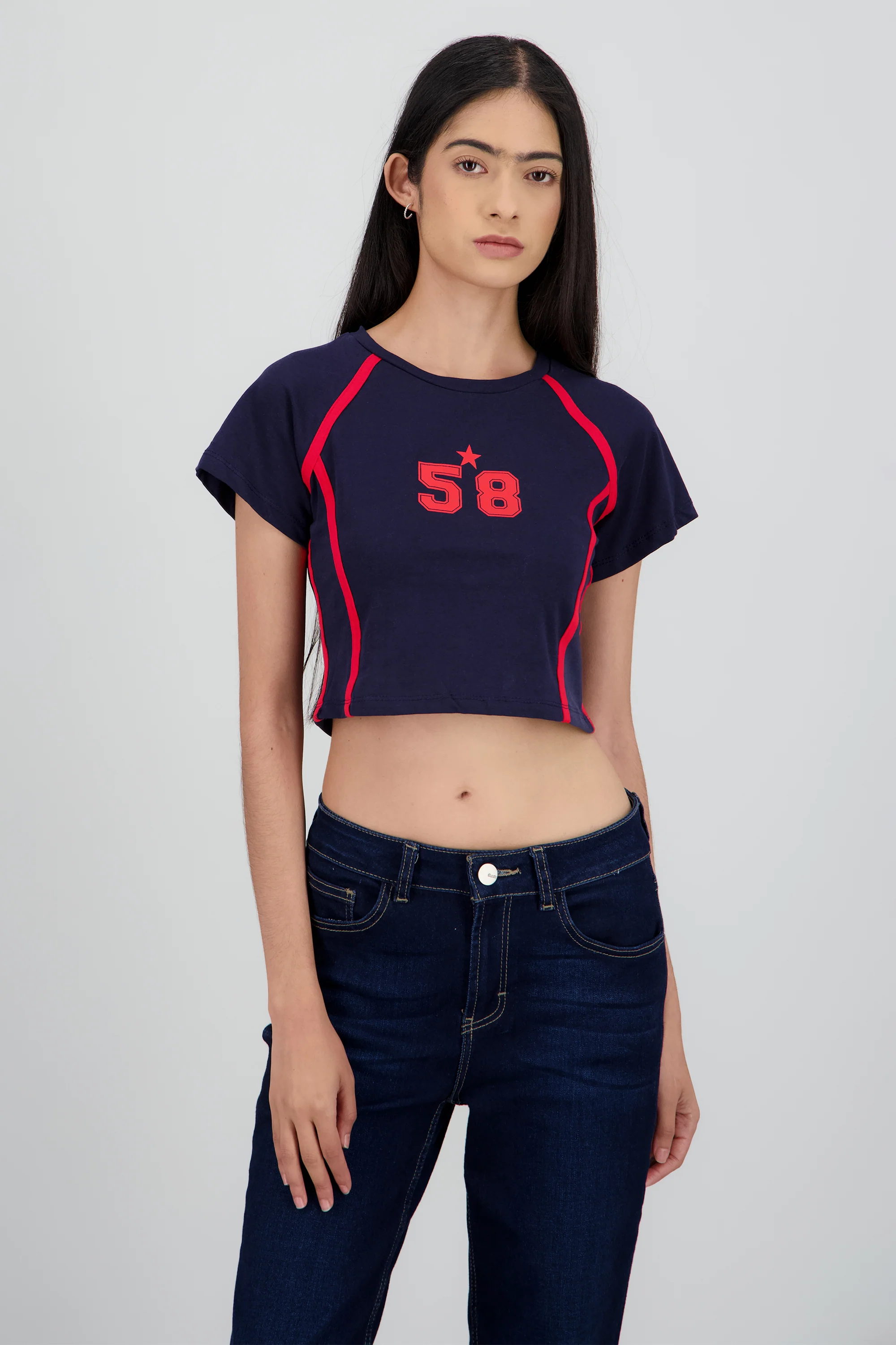 Playera contraste estampado - Image 2