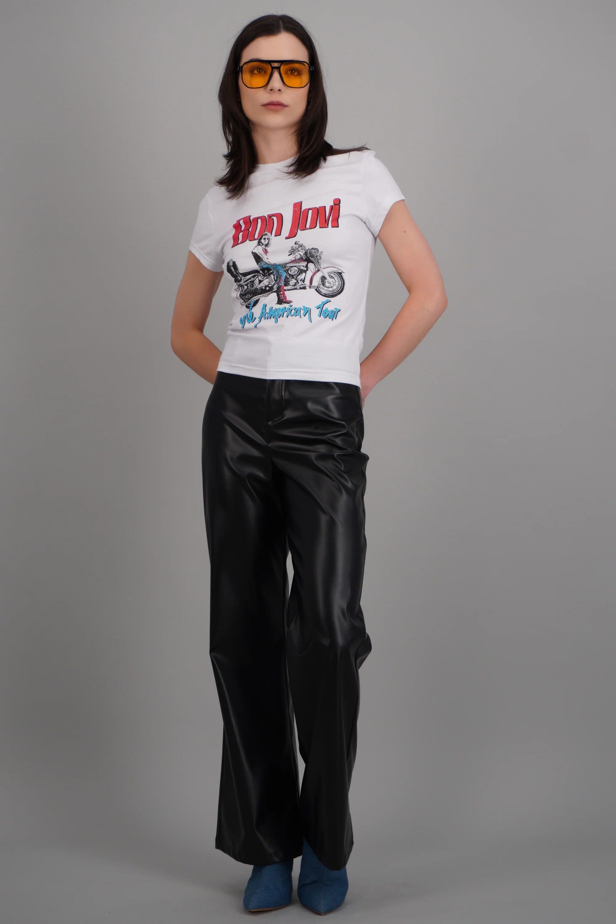 Playera Crop manga corta Bon jovi