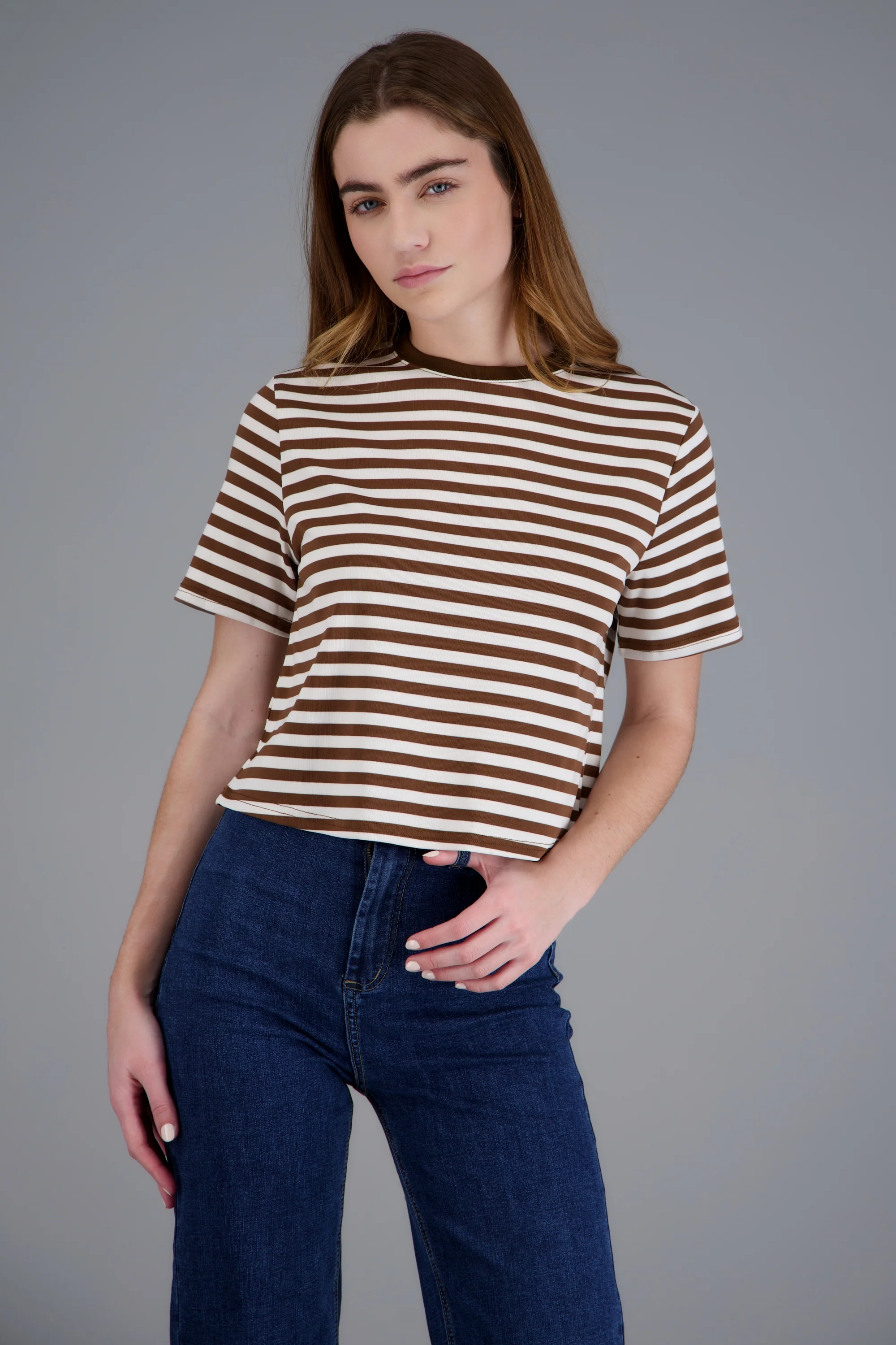 Playera de rayas boxy