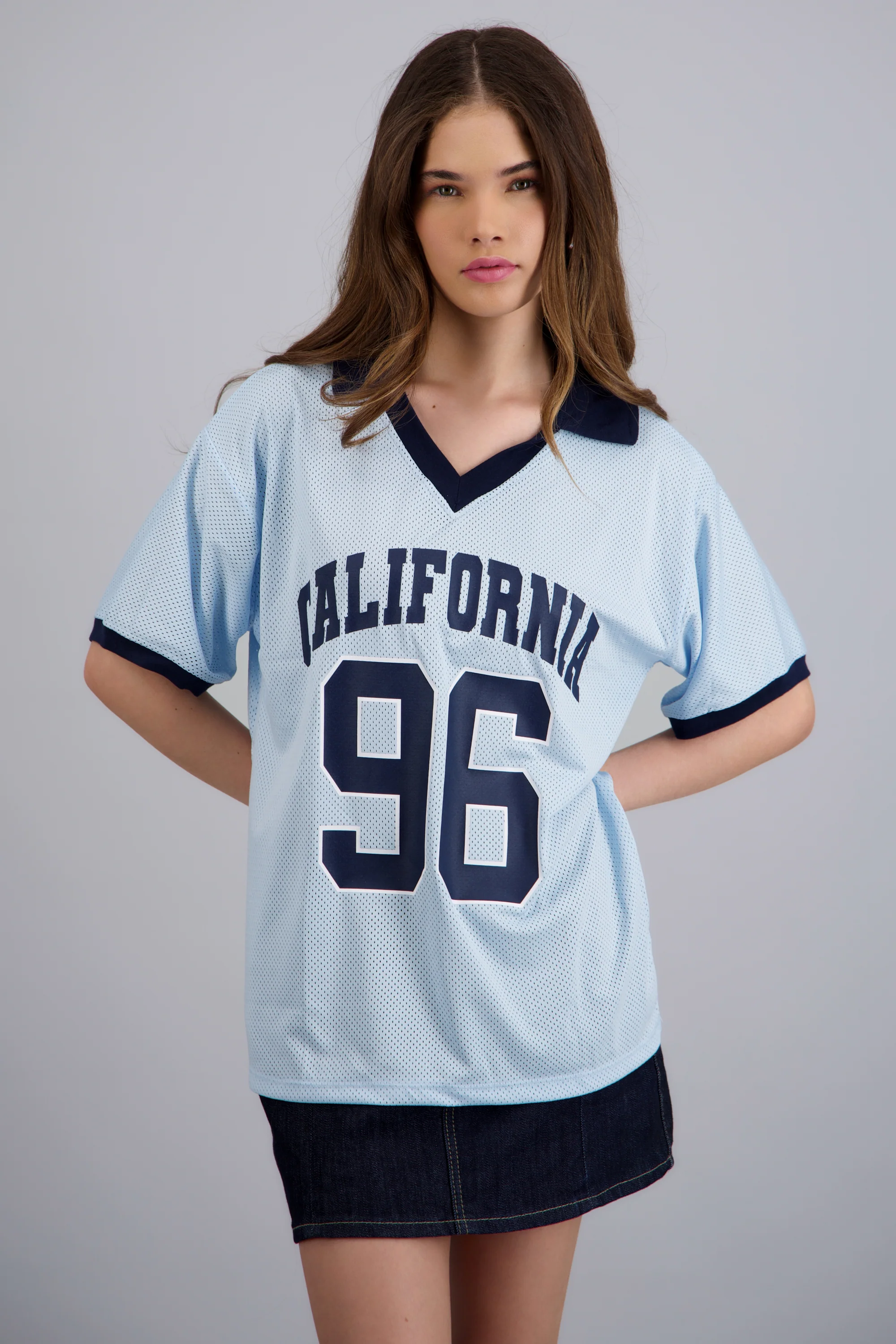 Playera jersey estampado con cuello polo - Image 3