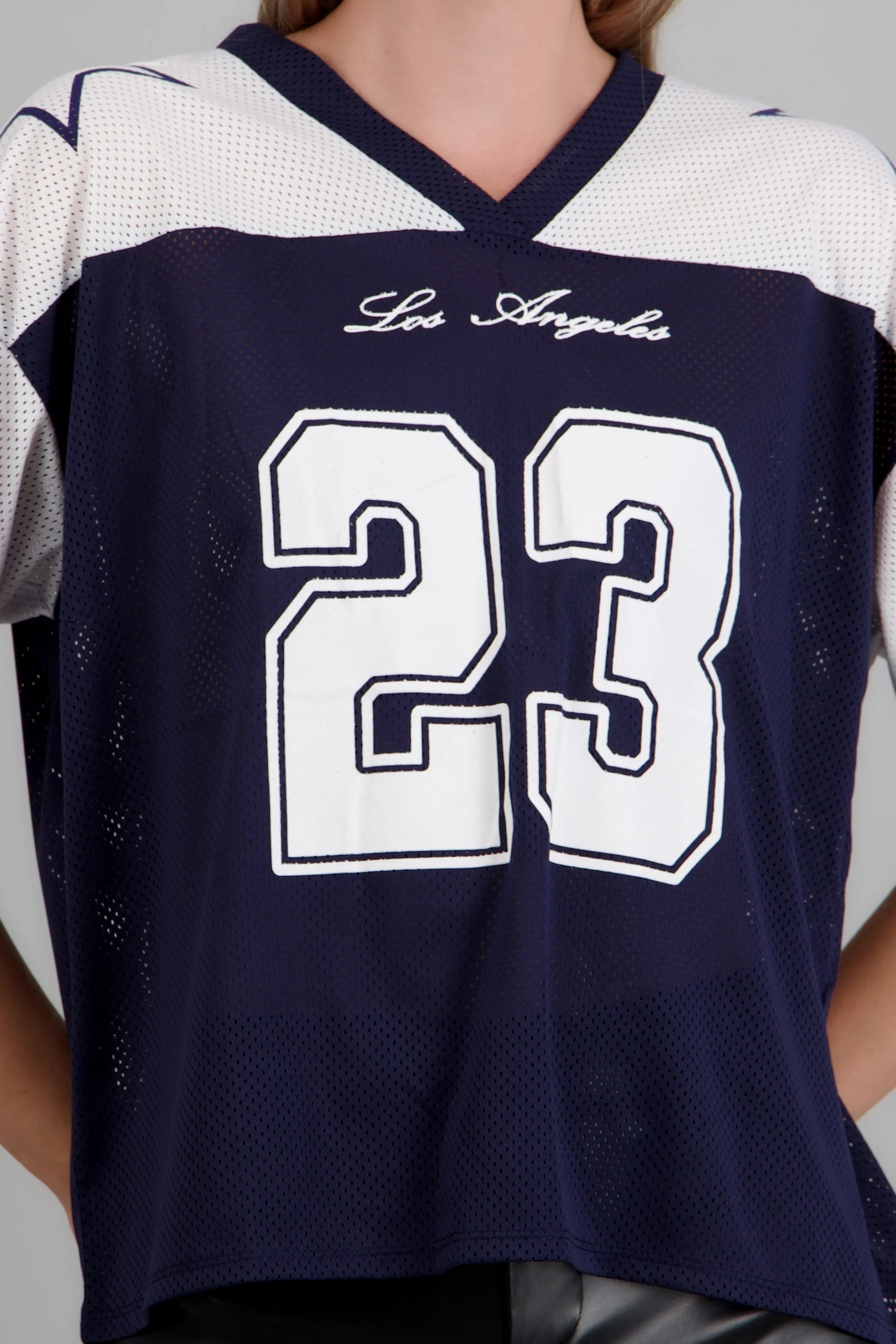 Playera jersey manga corta contraste - Image 5