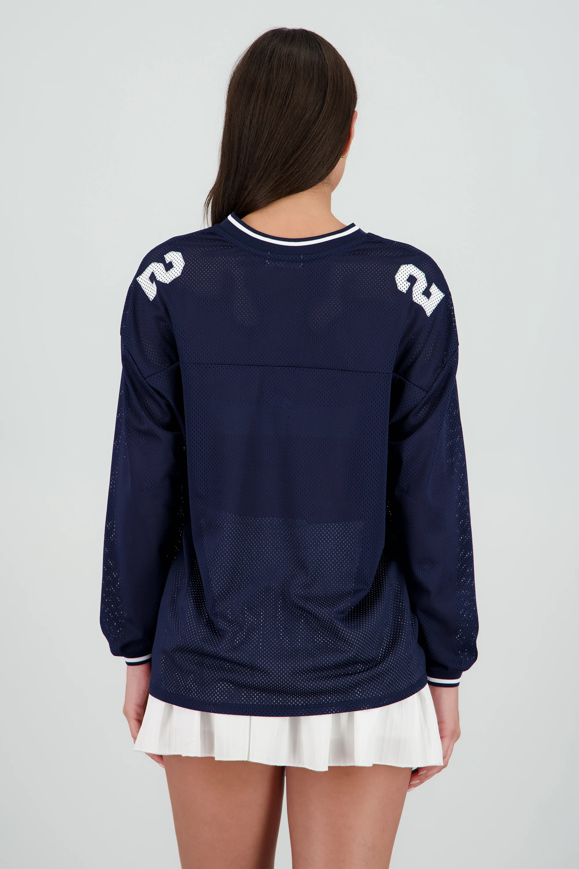 Playera jersey manga larga contraste - Image 4