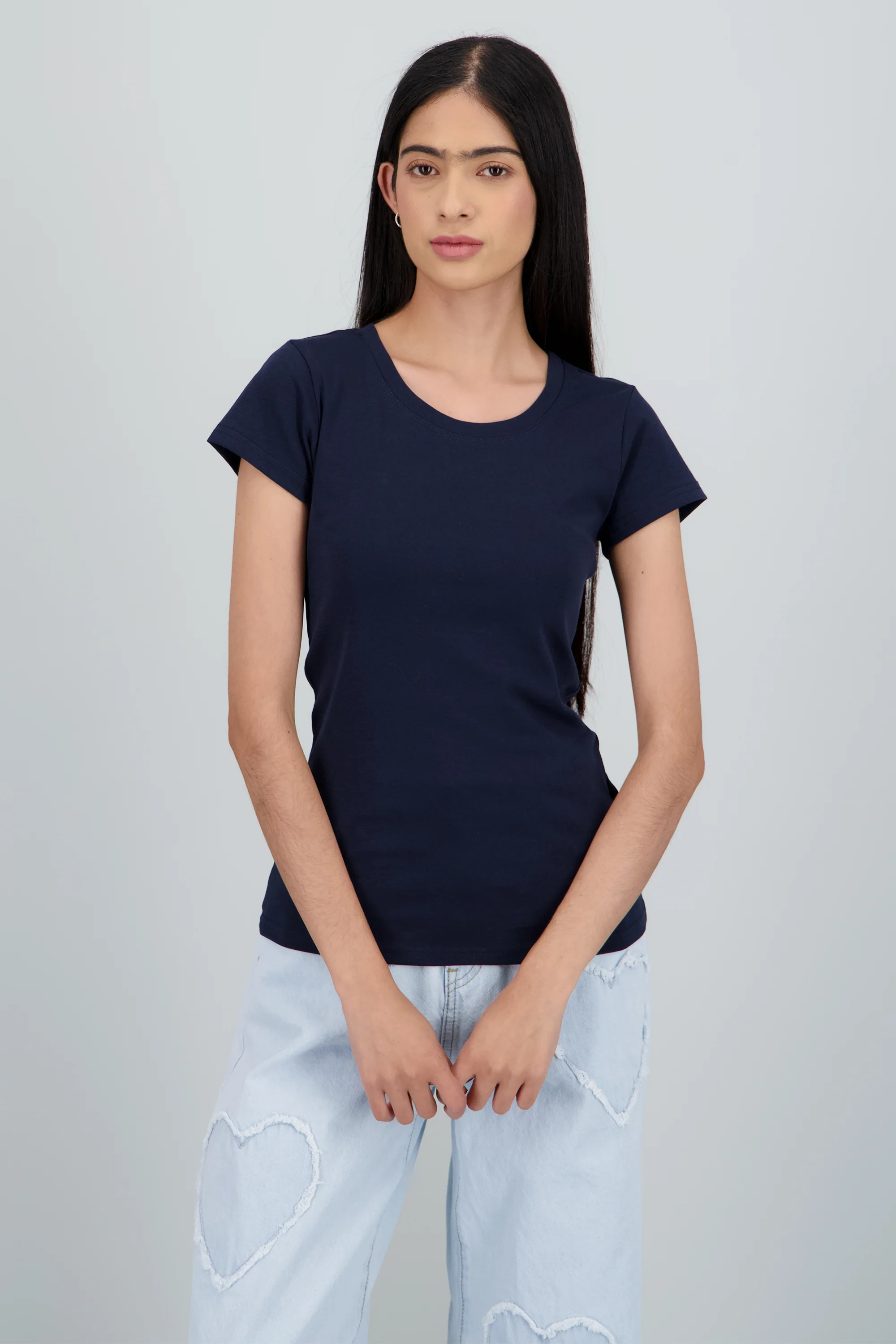 Playera lisa manga corta cuello redondo - Image 2