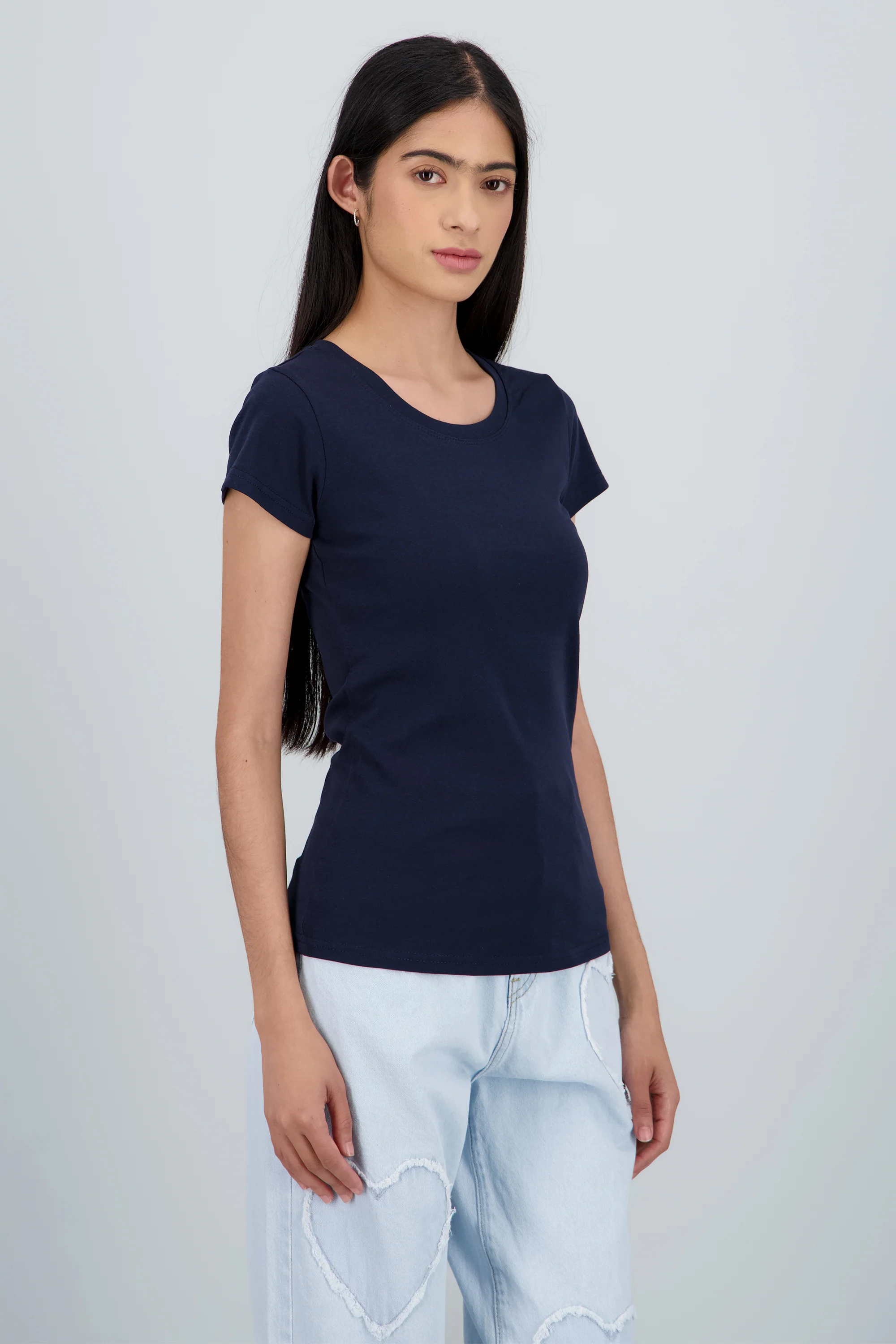Playera lisa manga corta cuello redondo - Image 3