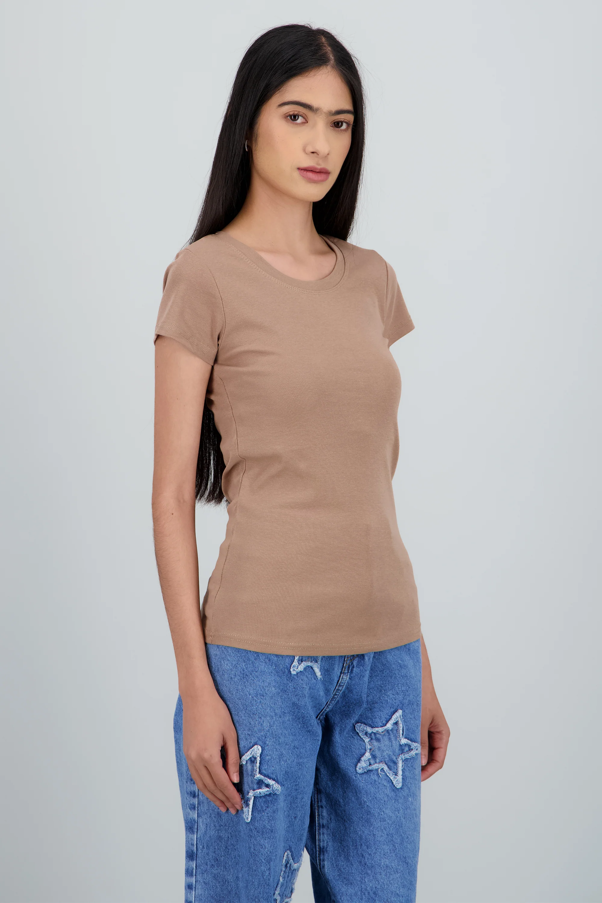 Playera lisa manga corta cuello redondo - Image 3