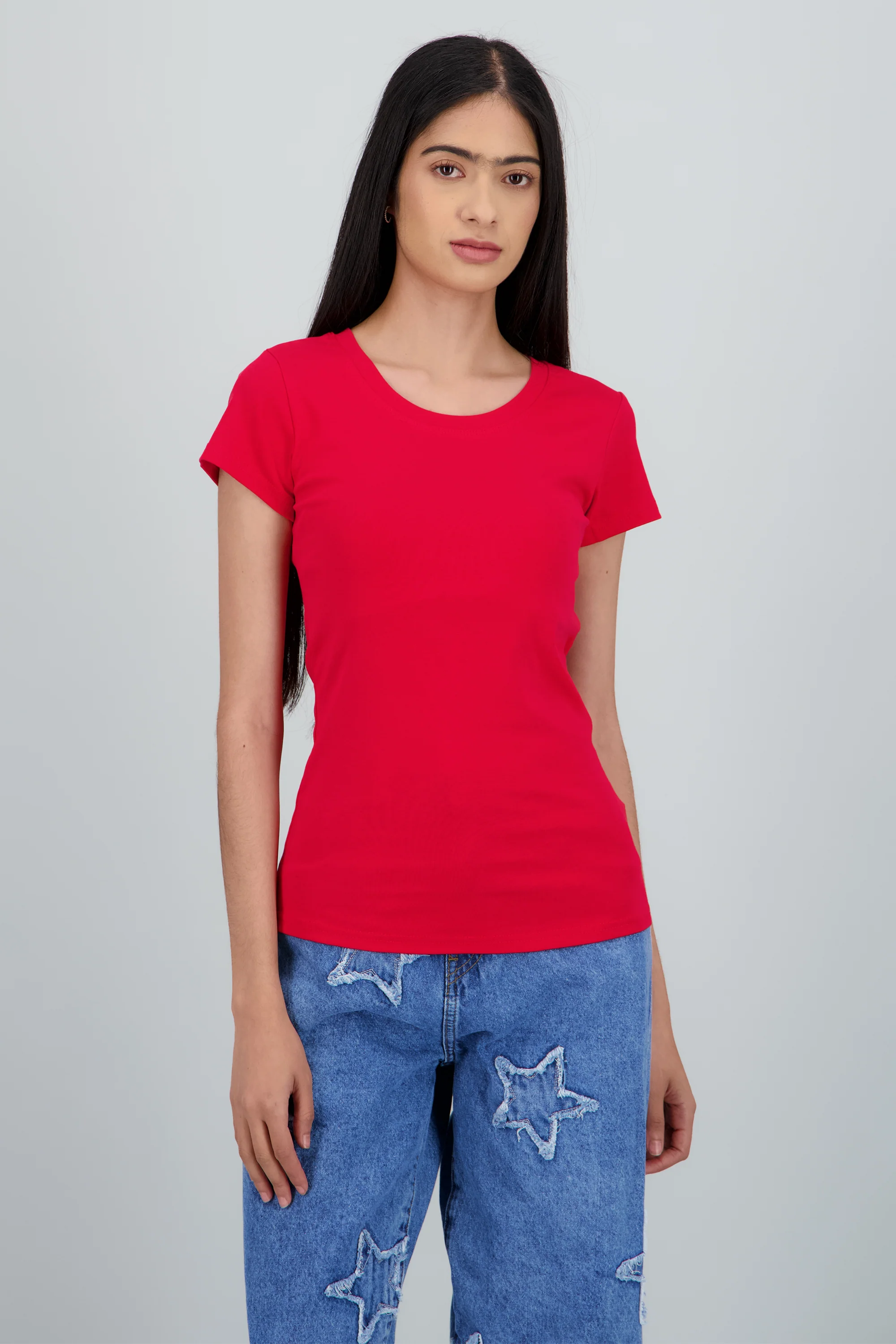 Playera lisa manga corta cuello redondo - Image 2