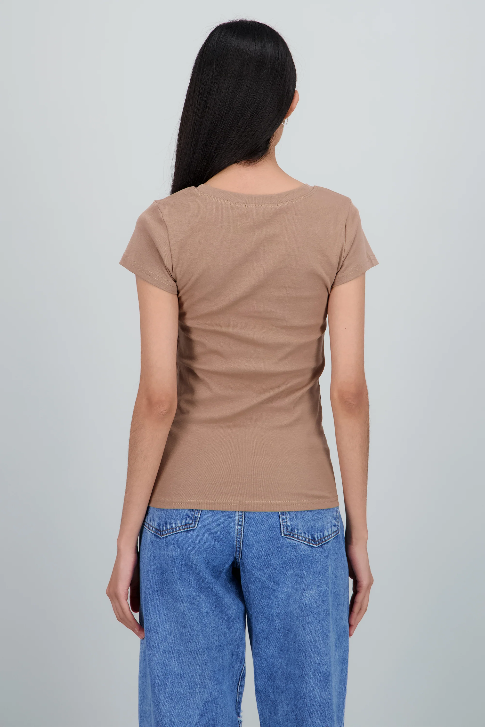 Playera lisa manga corta cuello redondo - Image 4