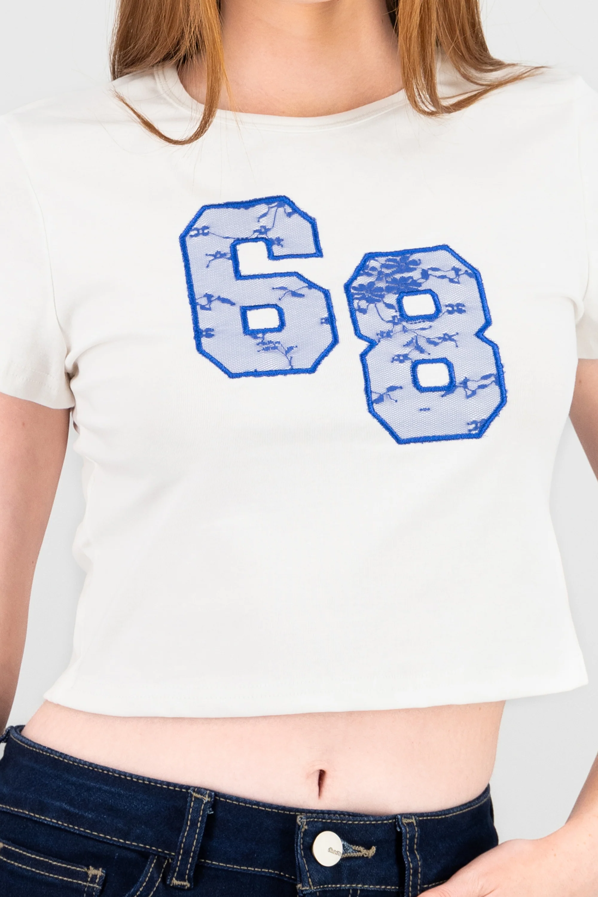 Playera manga corta detalle encaje - Image 5