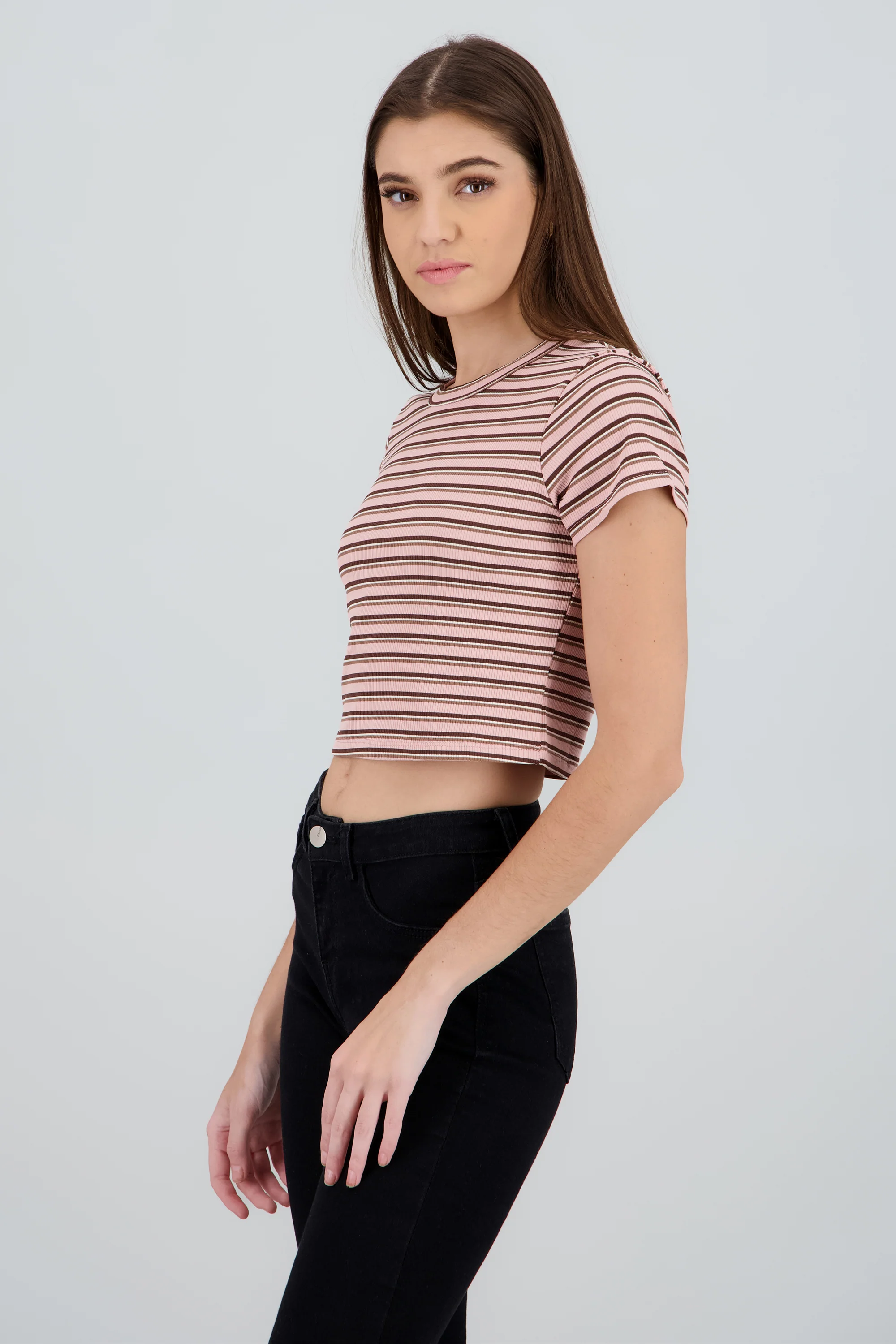 Playera manga corta rib rayas - Image 3
