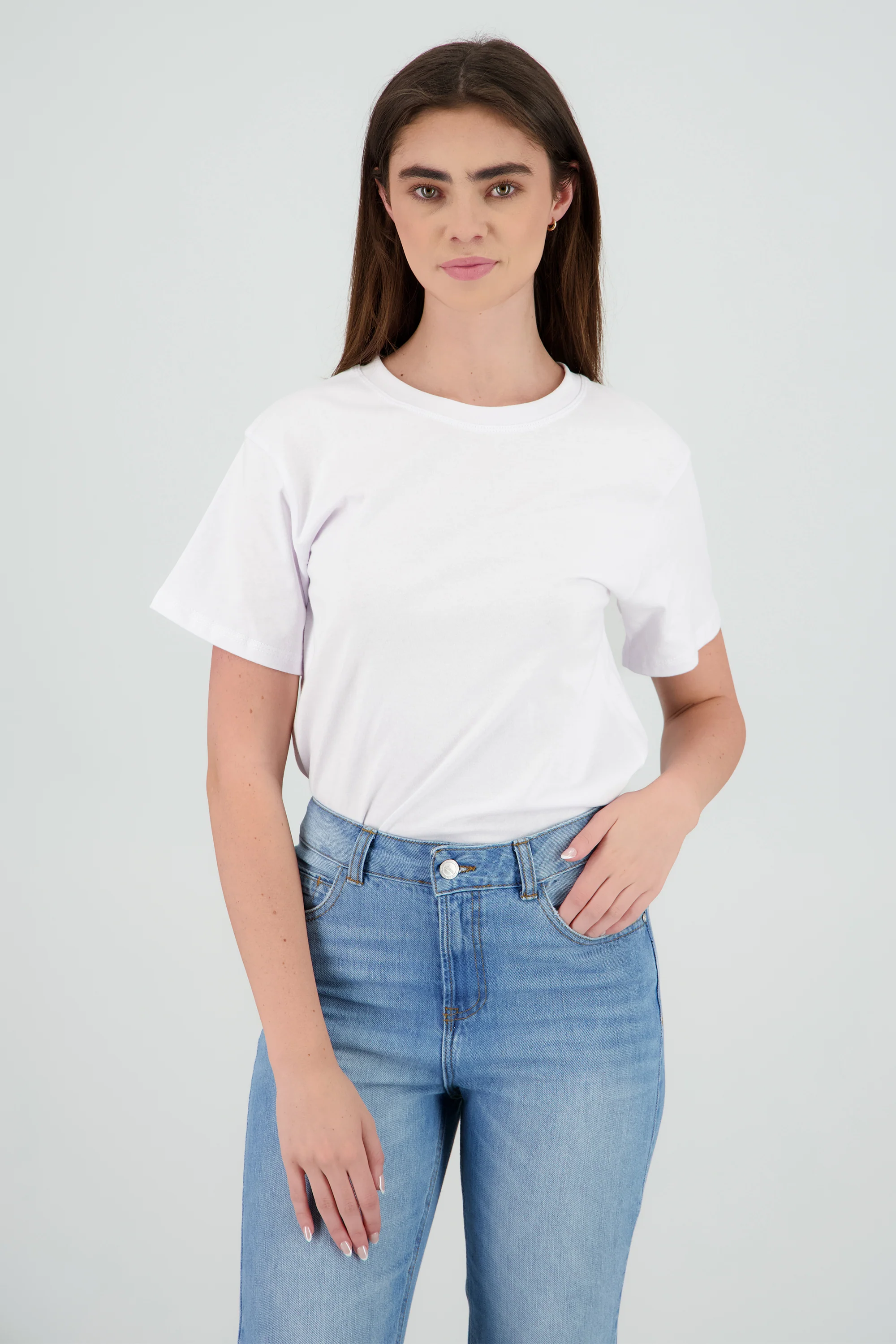 Playera oversized lisa manga corta