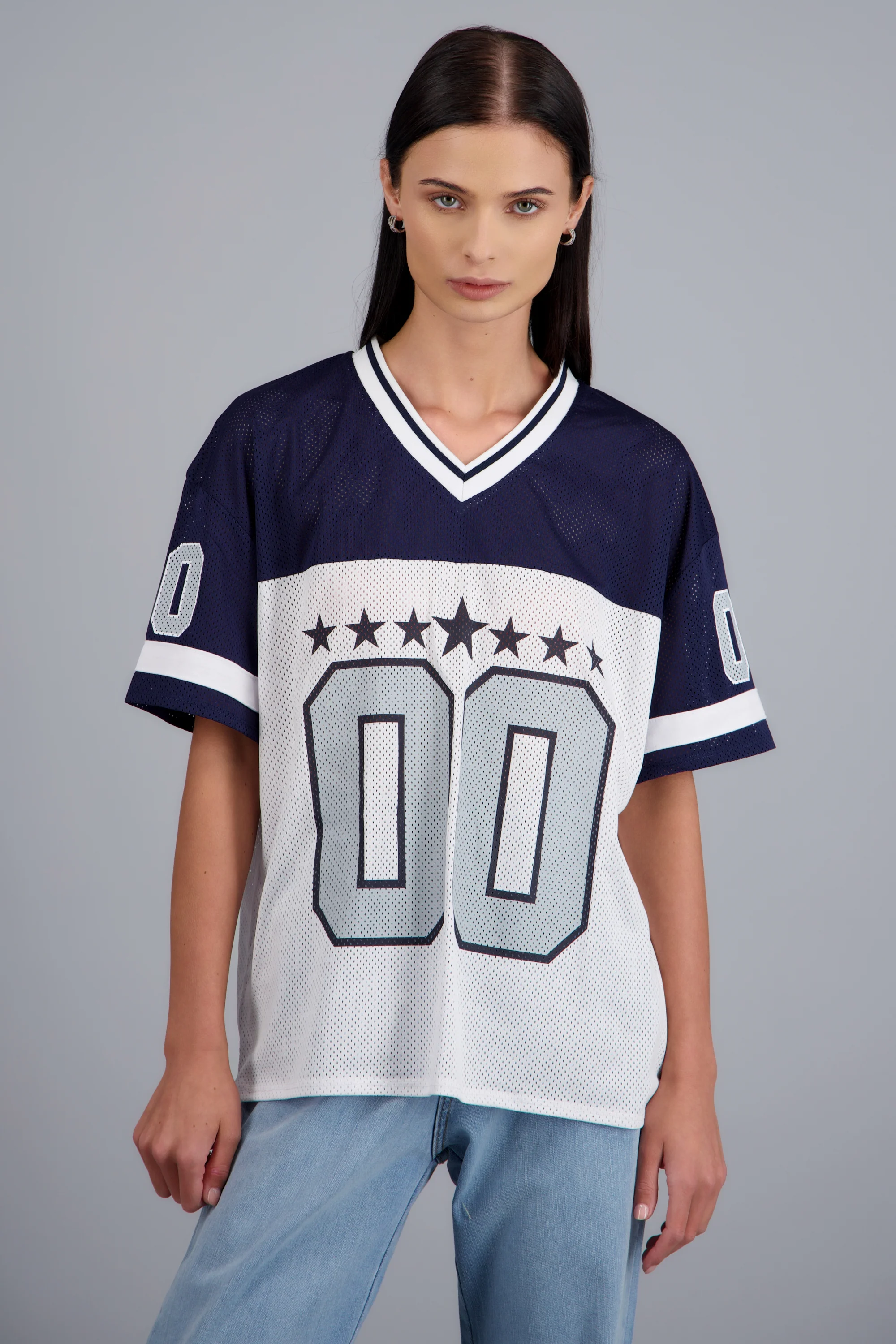 Playera tipo jersey contraste