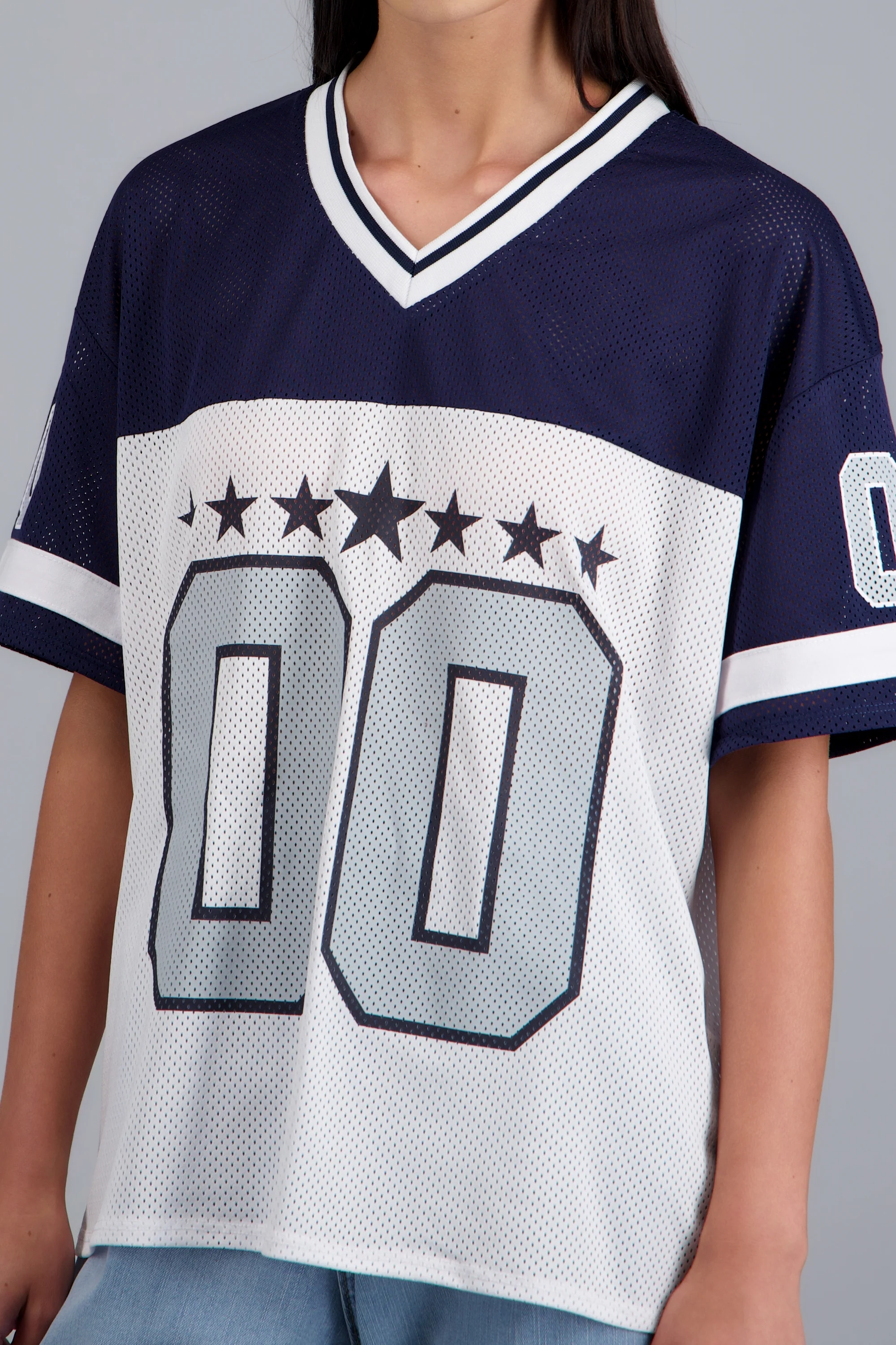 Playera tipo jersey contraste - Image 5