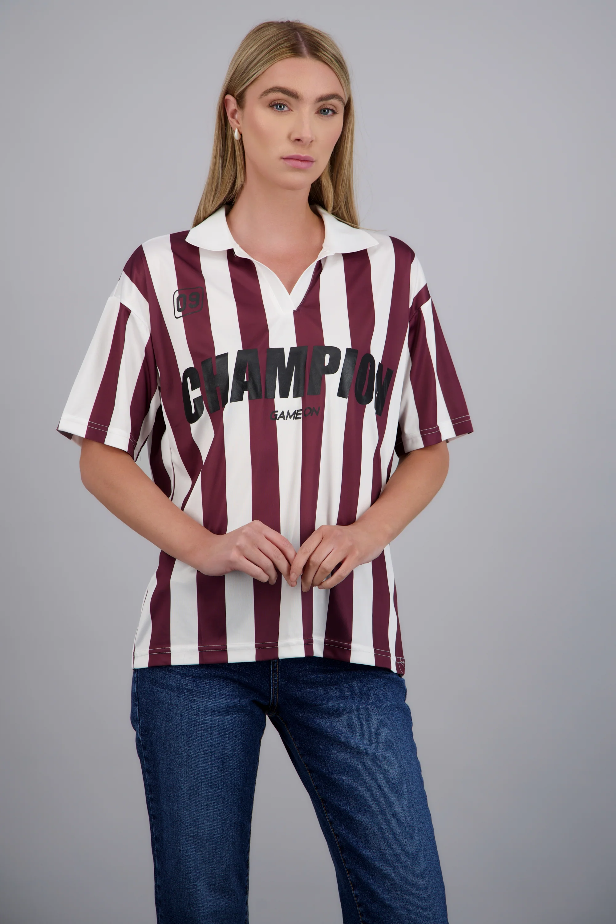 Playera tipo jersey rayas - Image 3