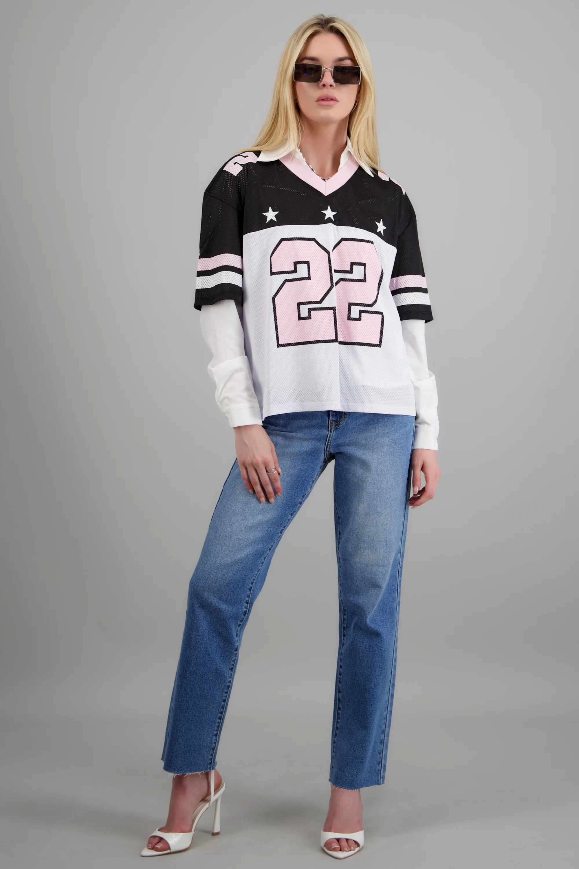 Playera tipojersey constraste estrellas