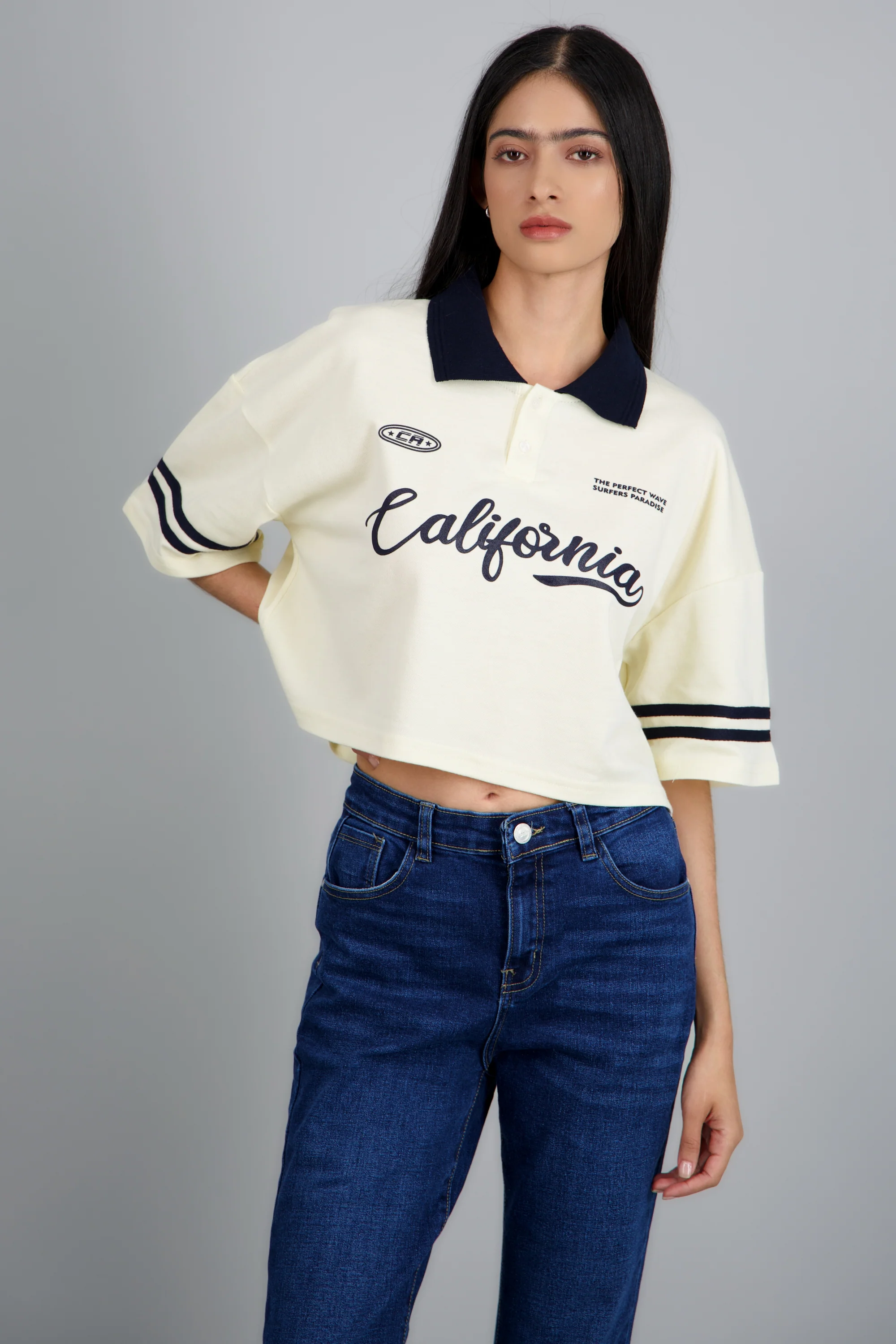 Polo boxy contraste California - Image 3