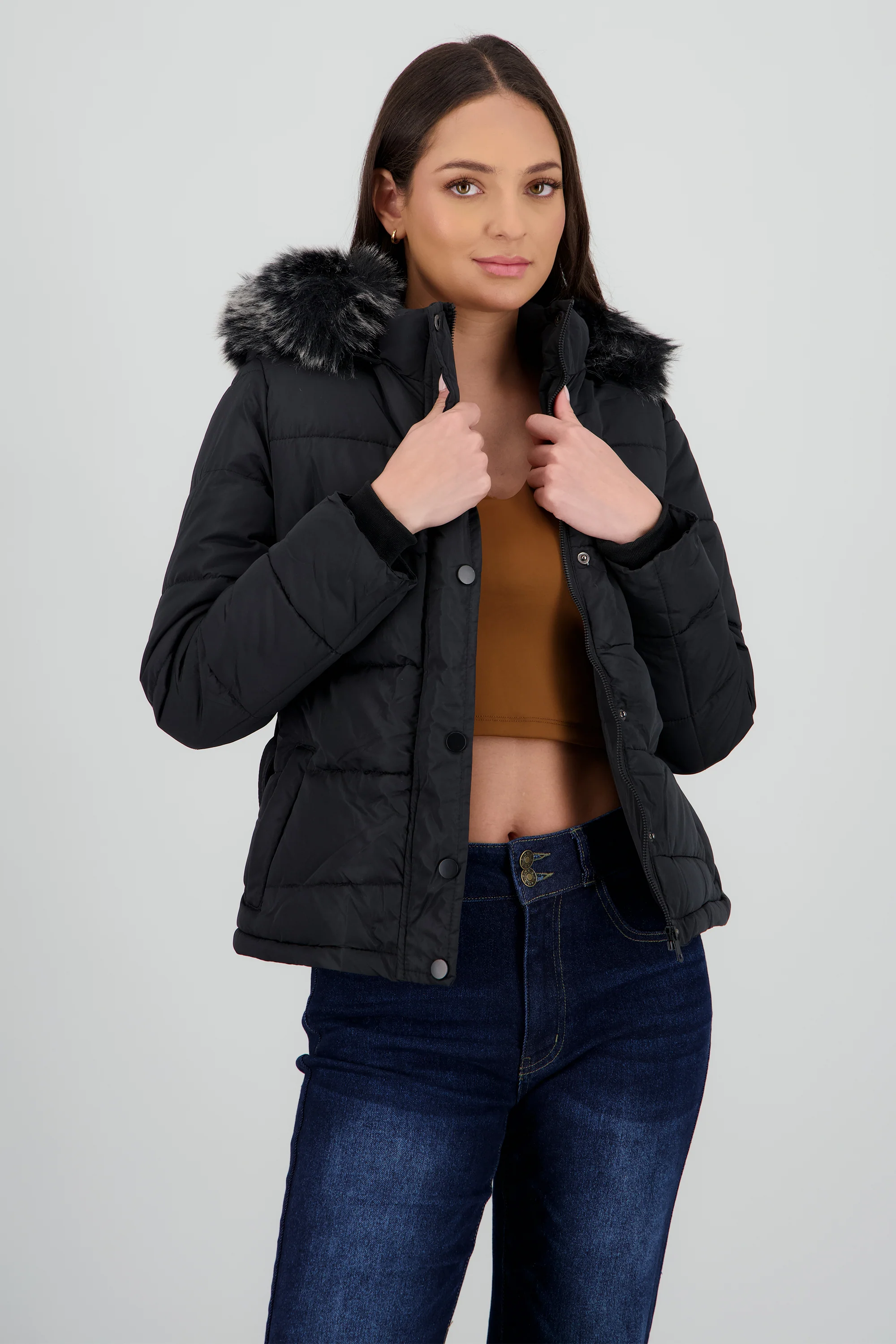 Puffer con cinturon