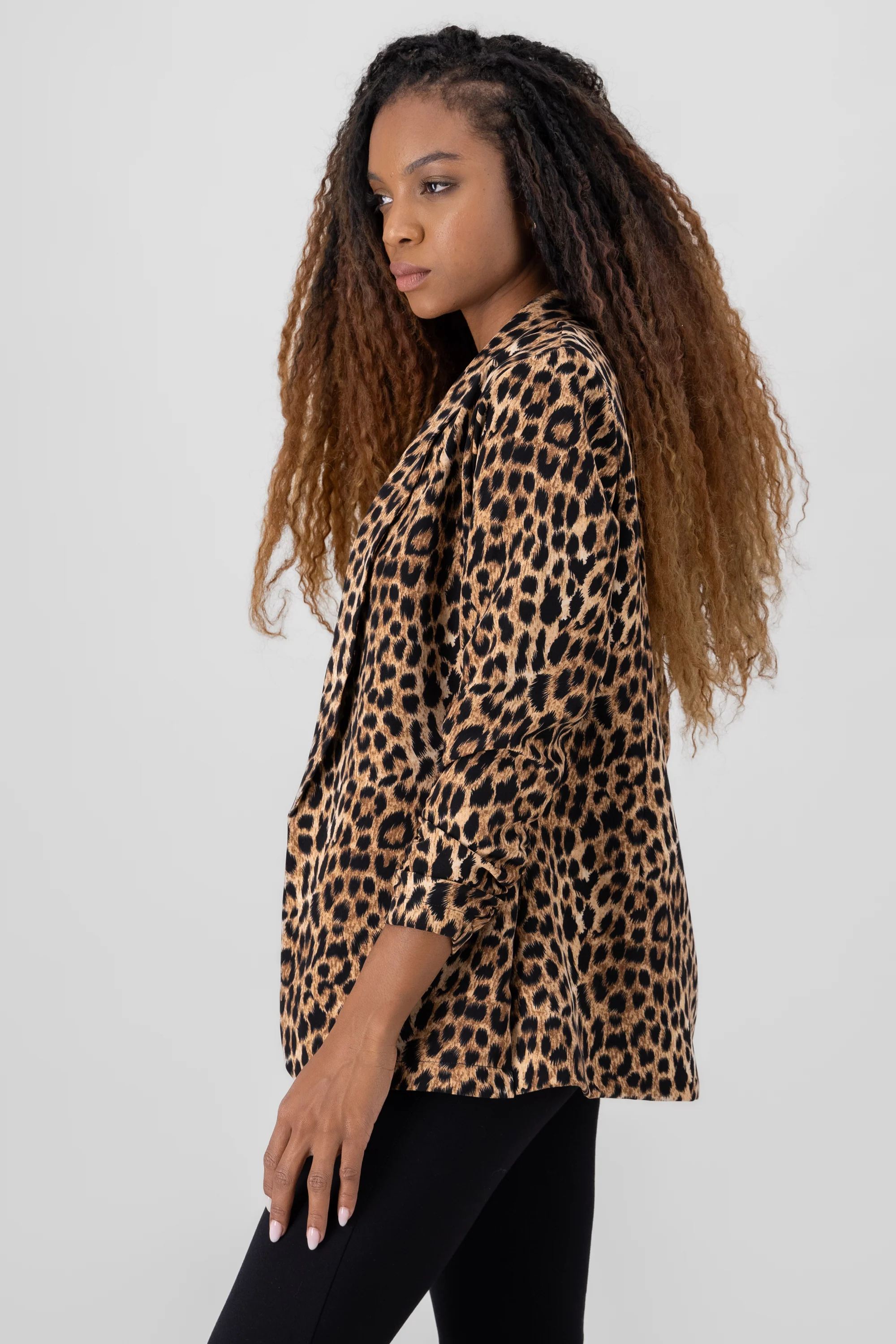 Saco animal print detalle manga - Image 3
