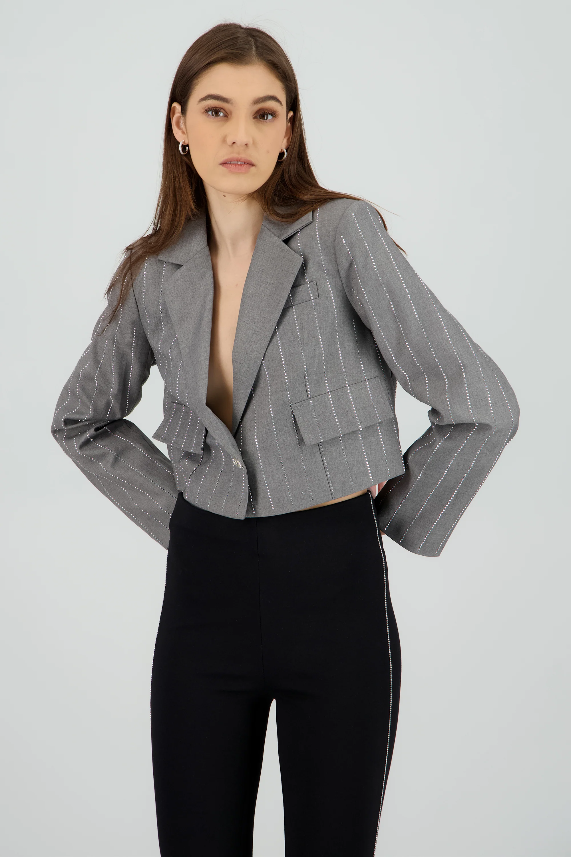 Saco crop detalle brillos