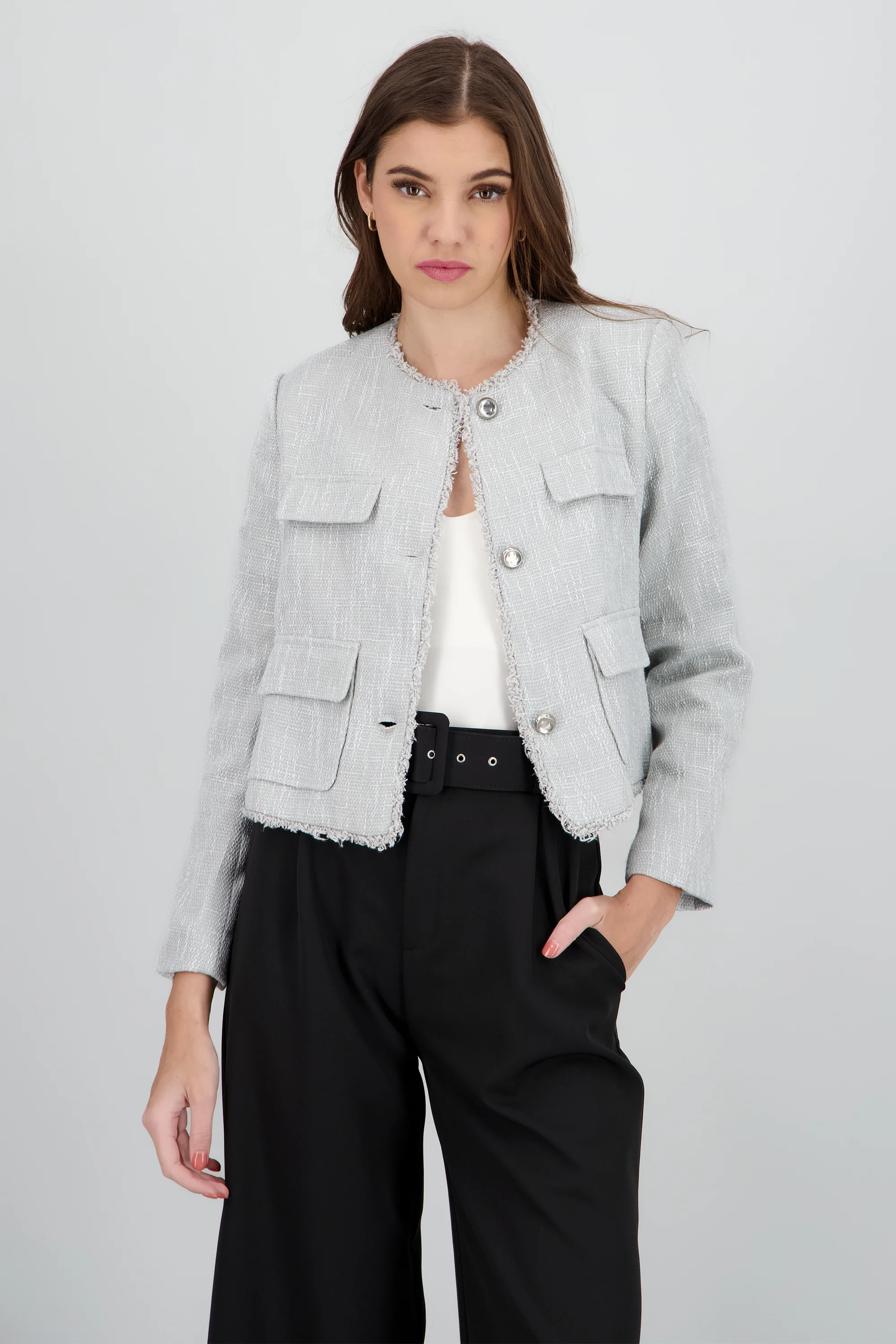 Saco de tweed detalle bordes