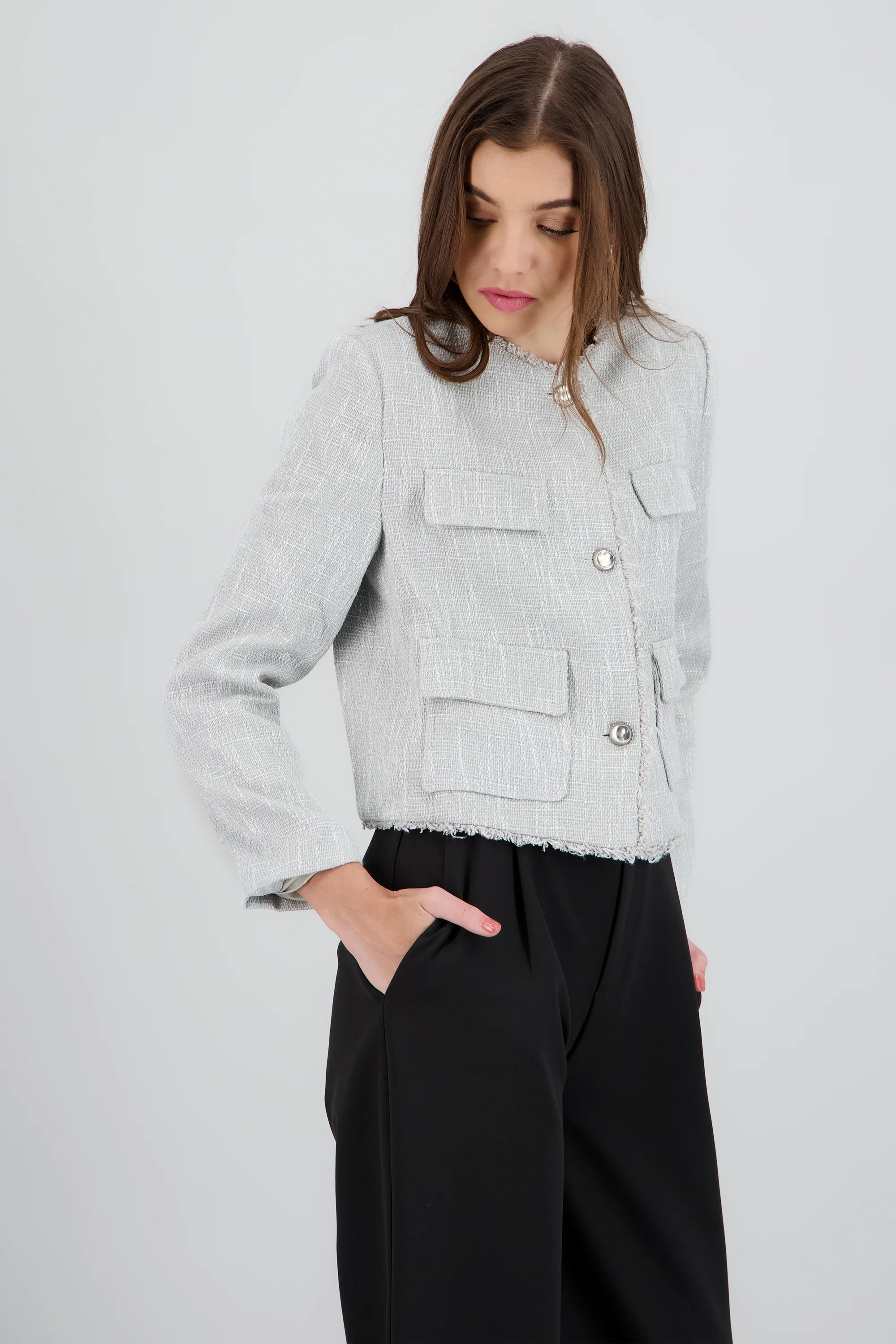 Saco de tweed detalle bordes - Image 2
