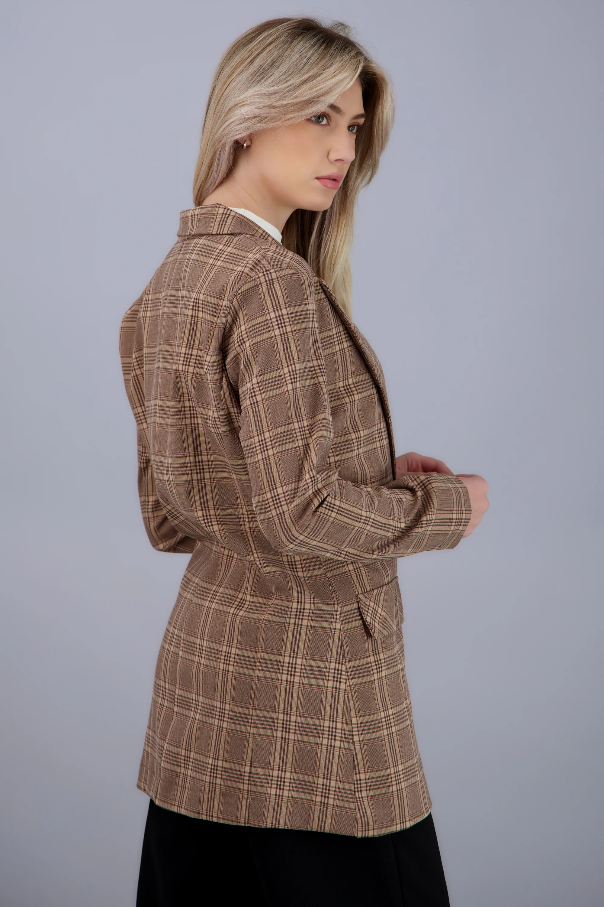 Saco oversize estampado cuadros - Image 4