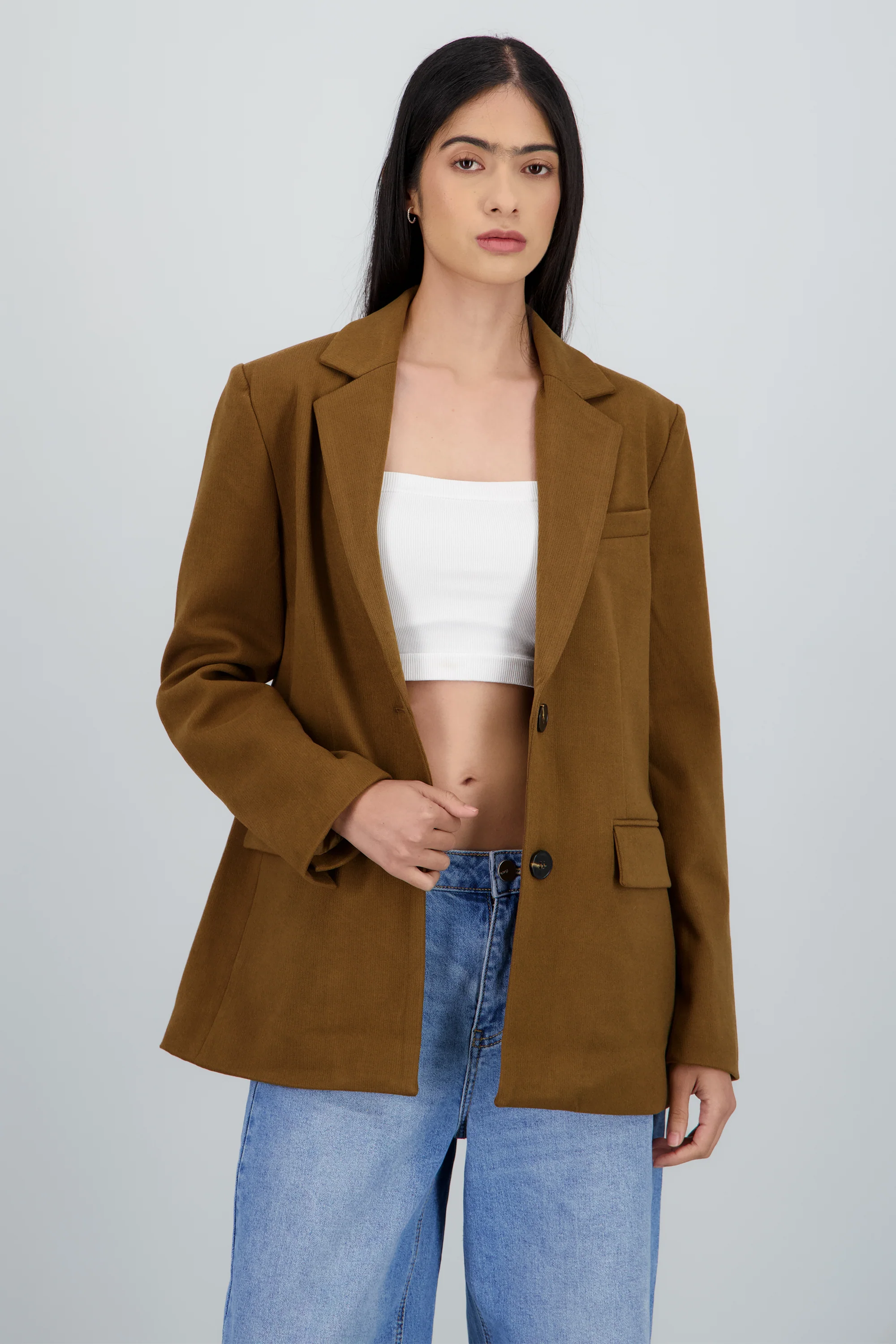 Saco oversized detalle textura