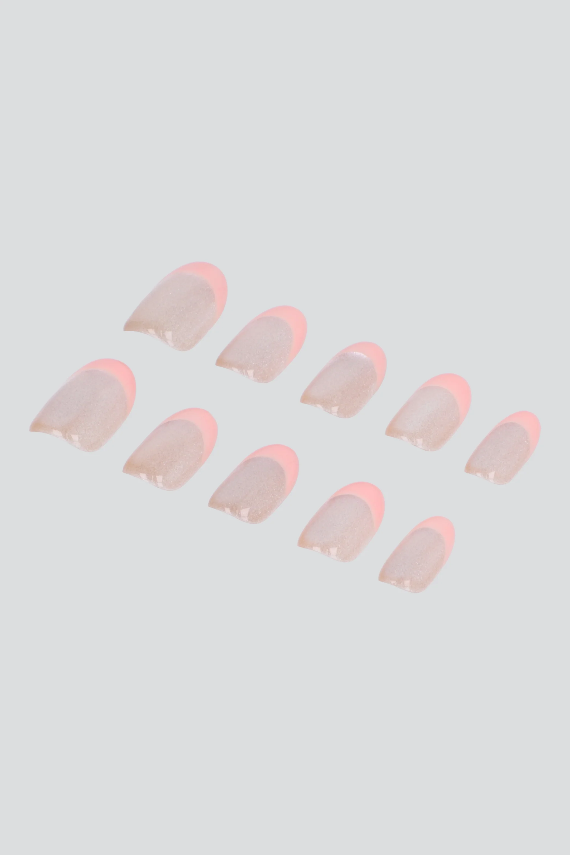 Set 10 uñas ojo de gato french pastel mix - Image 2