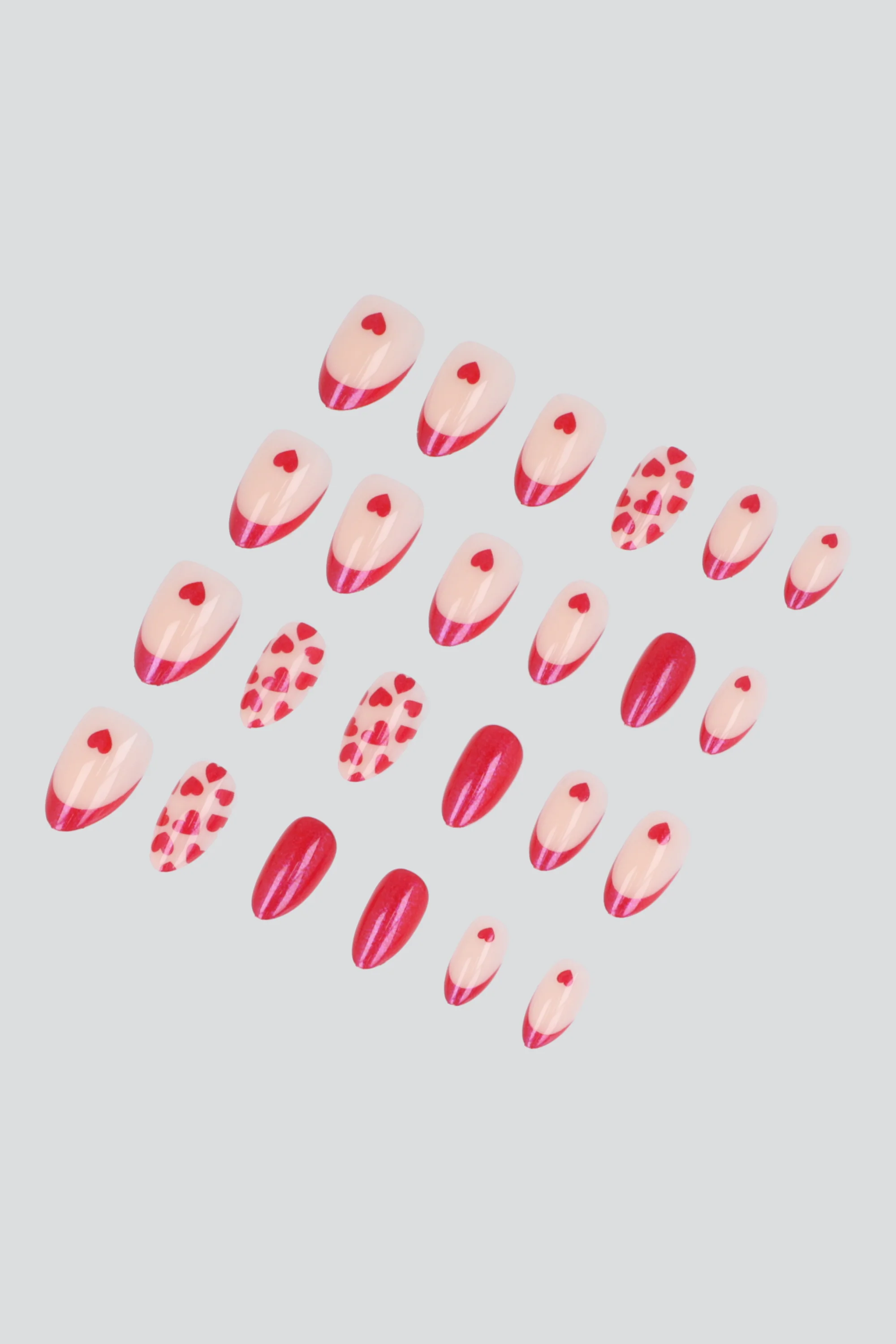 Set 24 uñas french corazon - Image 2