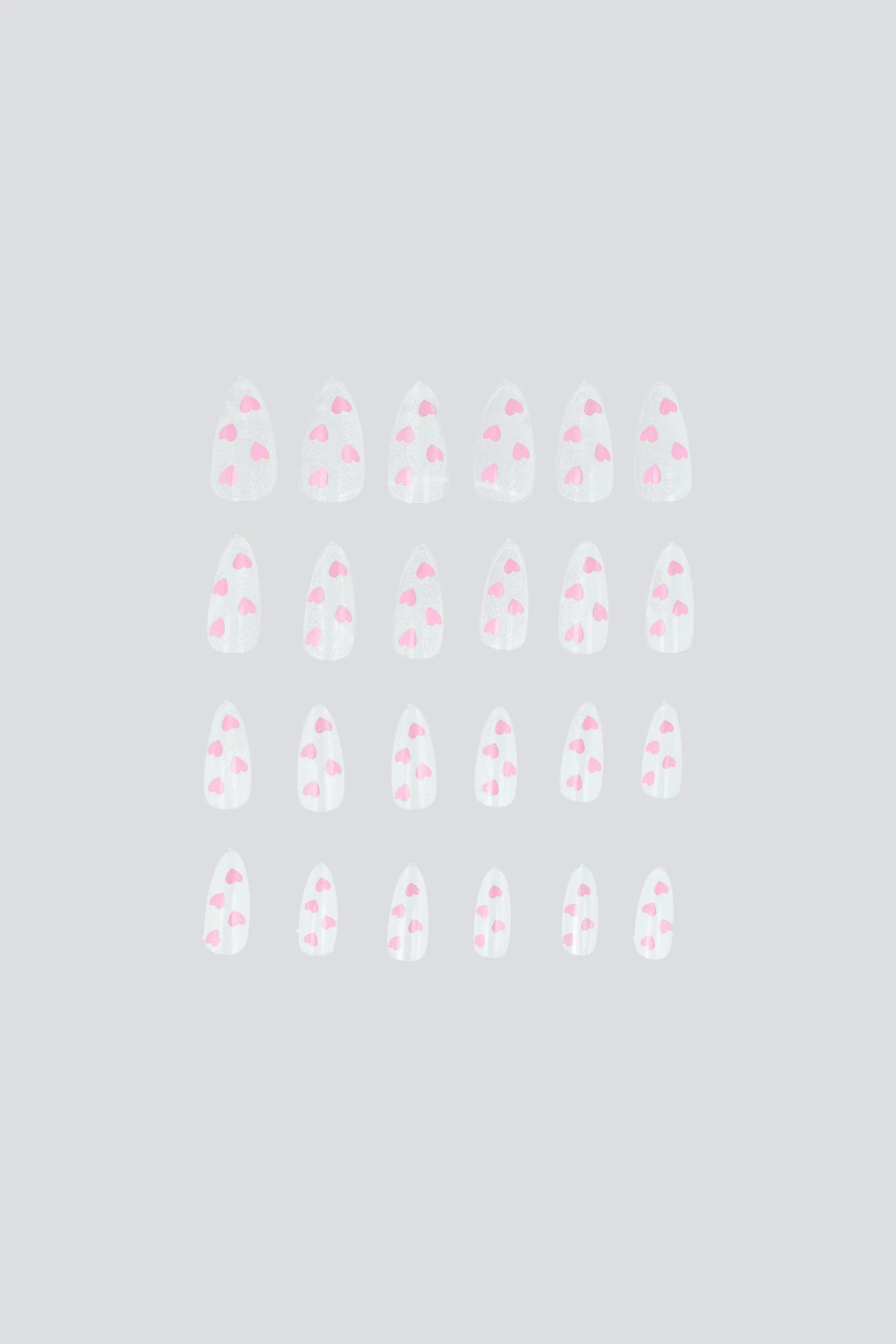 Set 24 uñas ojo de gato corazones