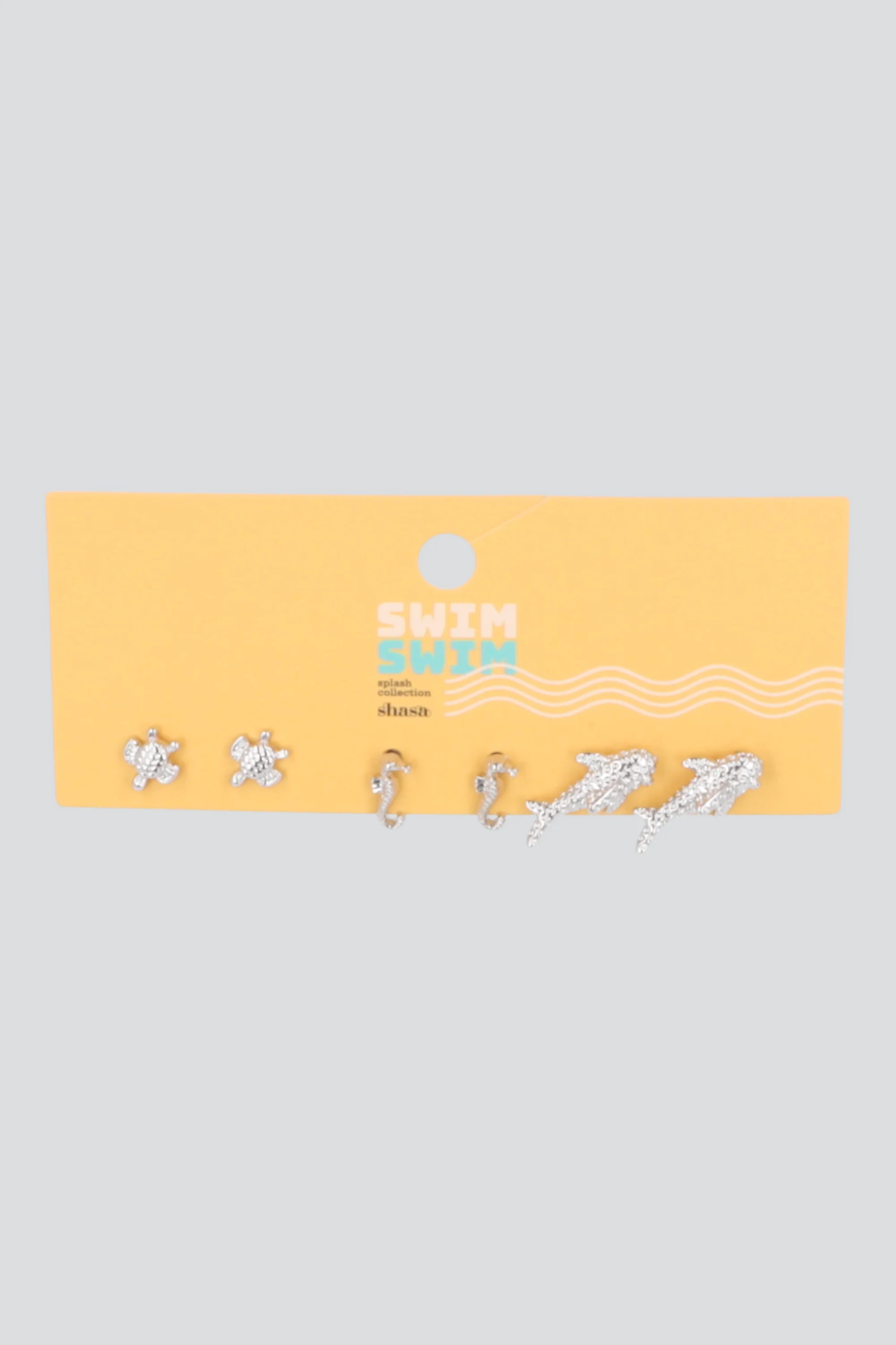 SET 3 PARES ARETES ANIMALES MAR