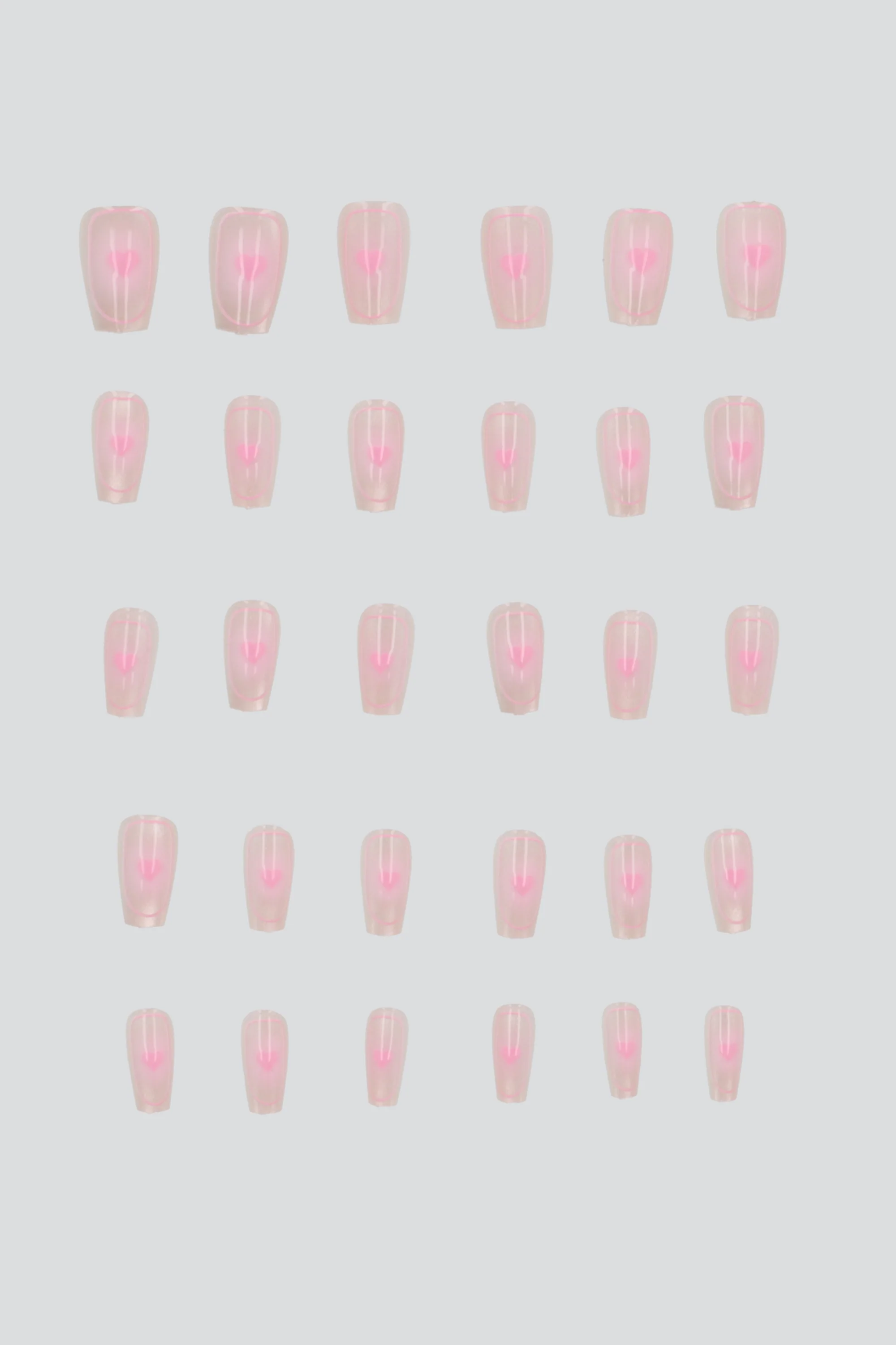 Set 30 uñas corazon efecto ojo de gato