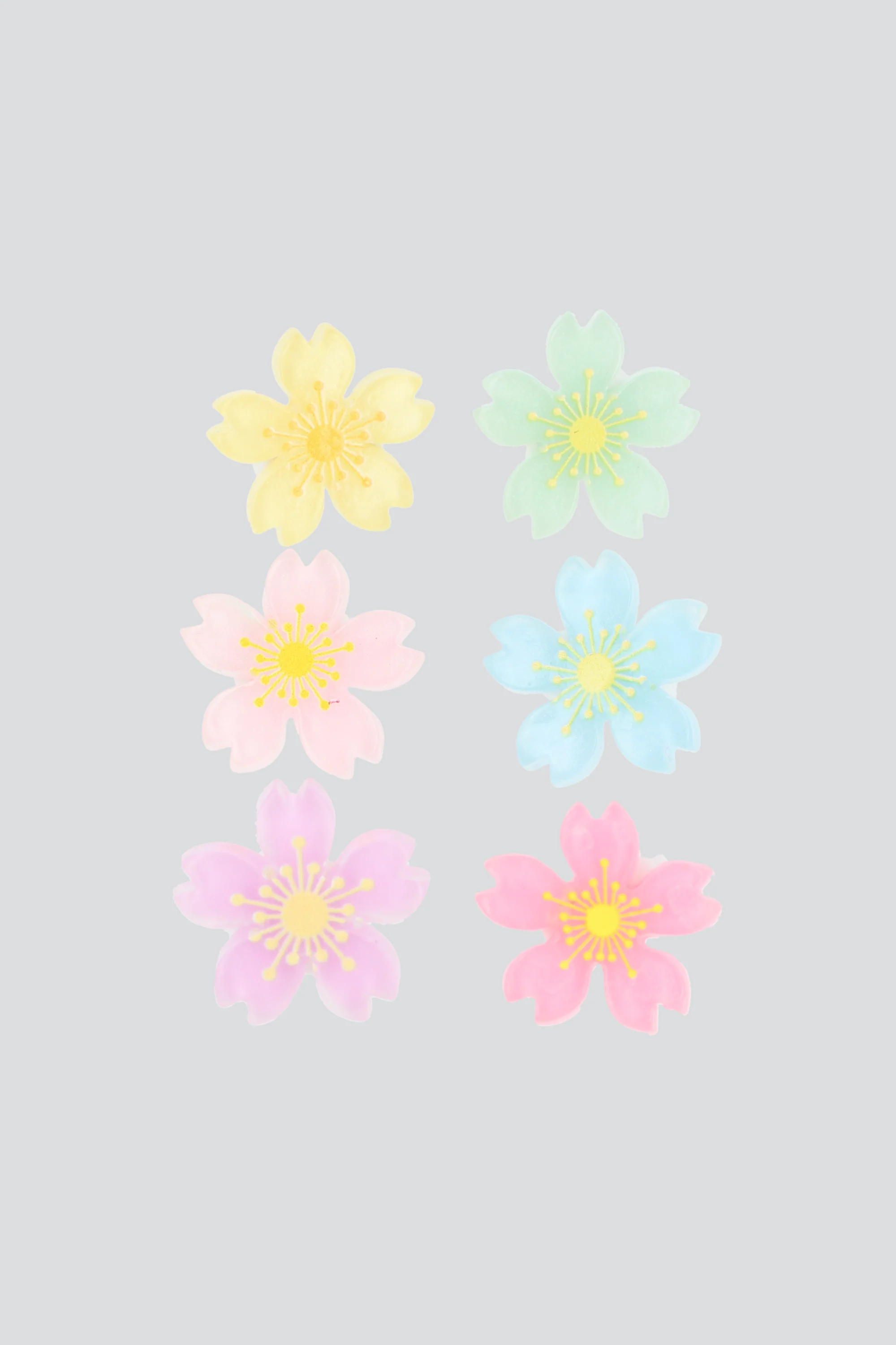 Set 6 flores shoe charm