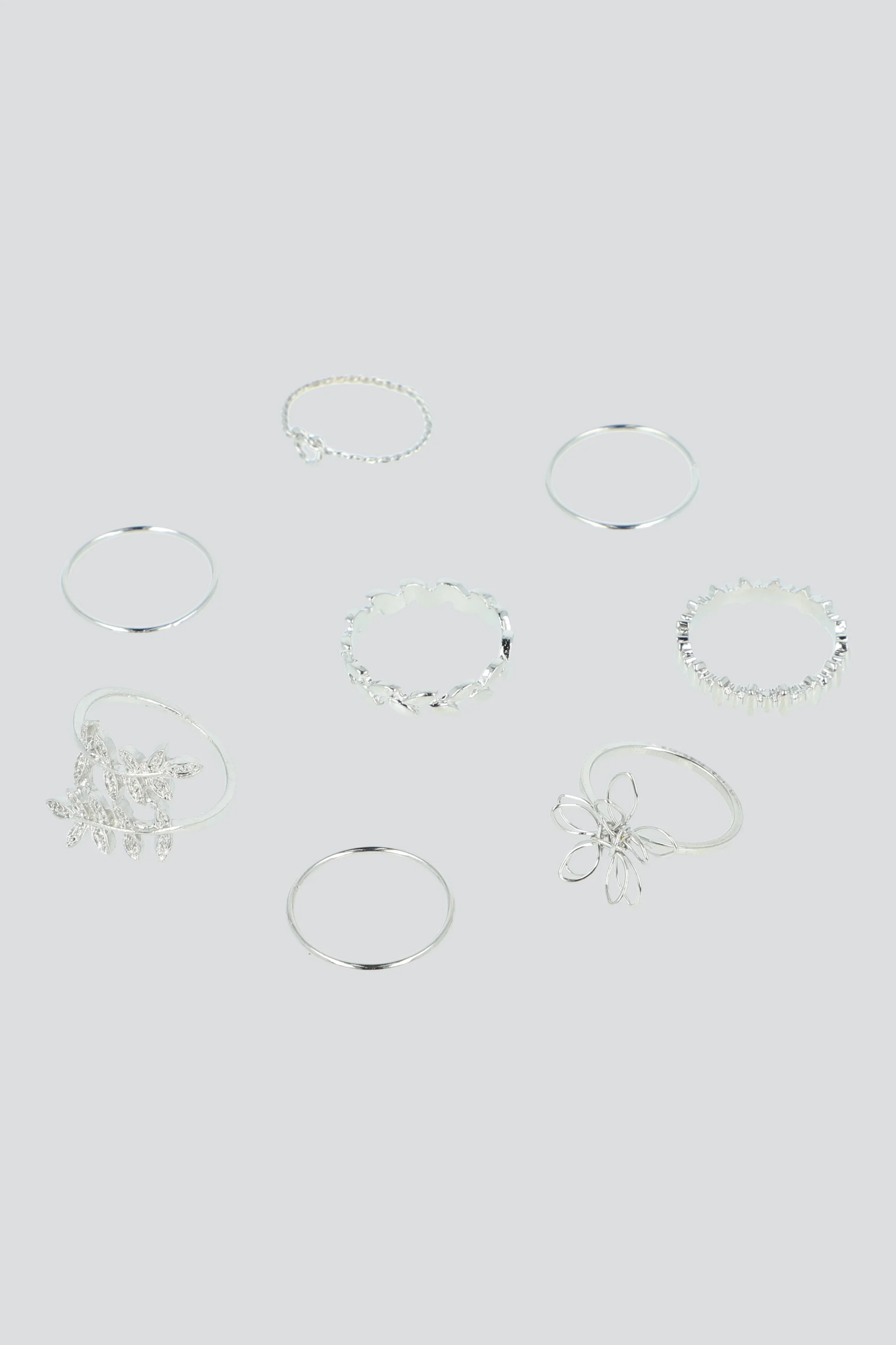 Set 8 Piezas Anillos Hojas - Image 2
