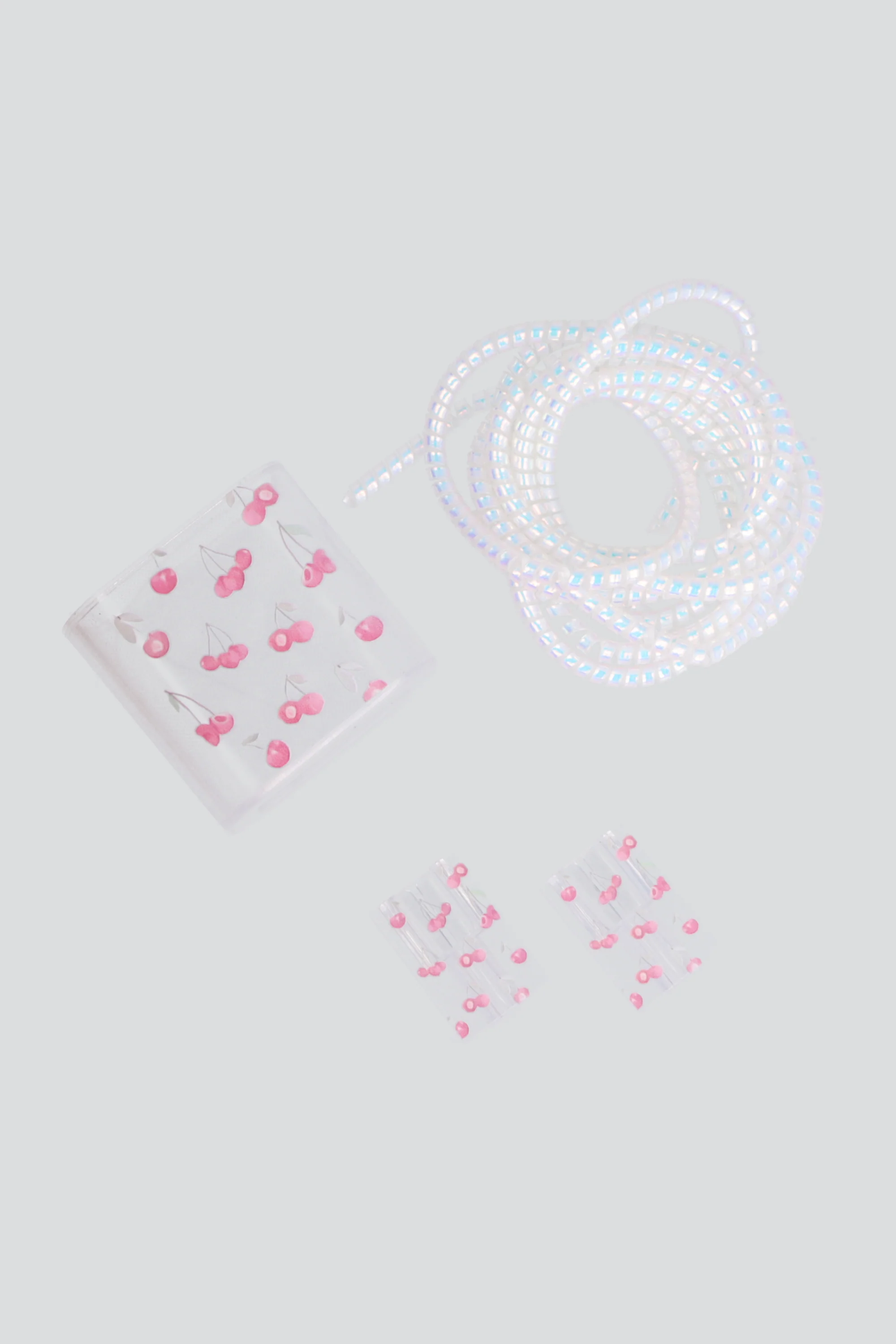 Set cubre cargador cerezas acuarela